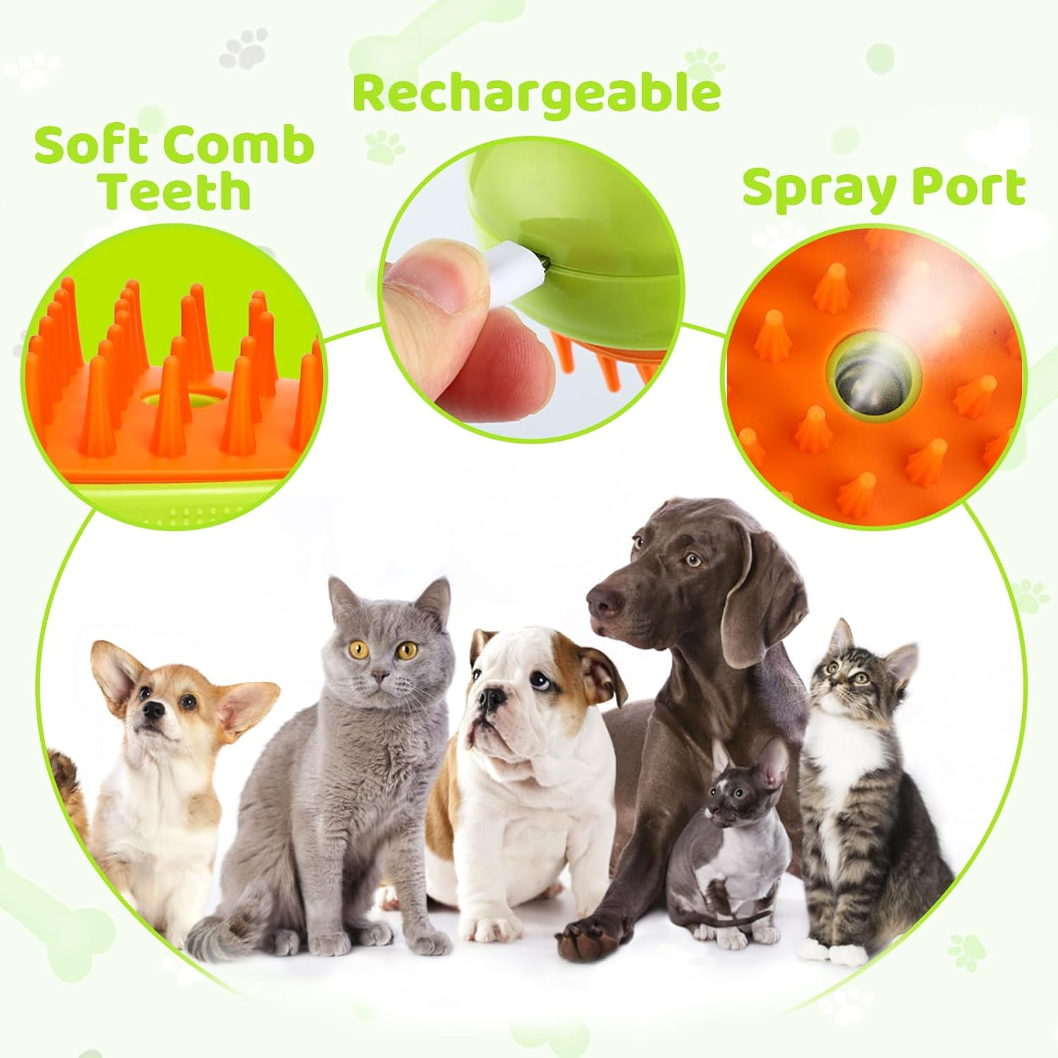 3 In1 Cat Steamy Brush Steamy Cat Brush Self Cleaning Steam Cat Brush Cat Grooming Brush Spray Steam Hair Brush for Long and Short Hair Cat Massages Treatments Eliminate Flying Hair Toys for Kids Gift