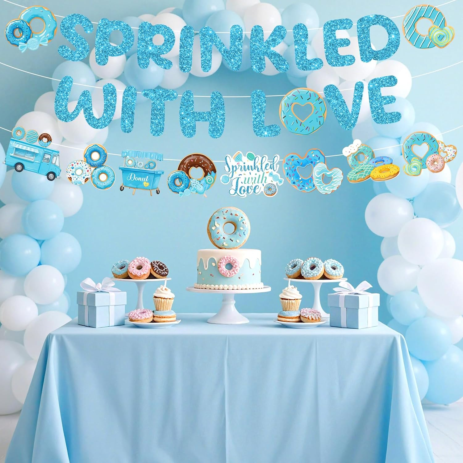 Sprinkle Baby Shower Decorations for Boy Sprinkled with Love Banner