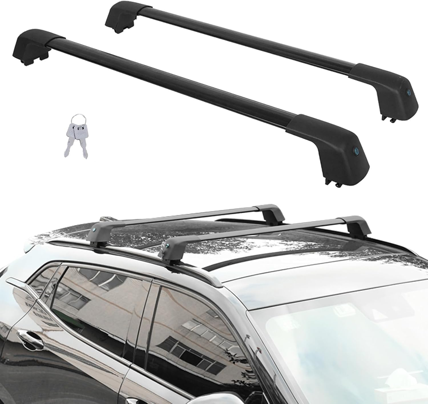 AUTOXBERT Car Roof Rack Cross Bars 39"-41", Cross Bars Roof Rack Adjustable Lockable Thick Aluminum Roof Rails with 200Lbs Load Capacity Fits Most Vehicles Flush Side Rails image number 1