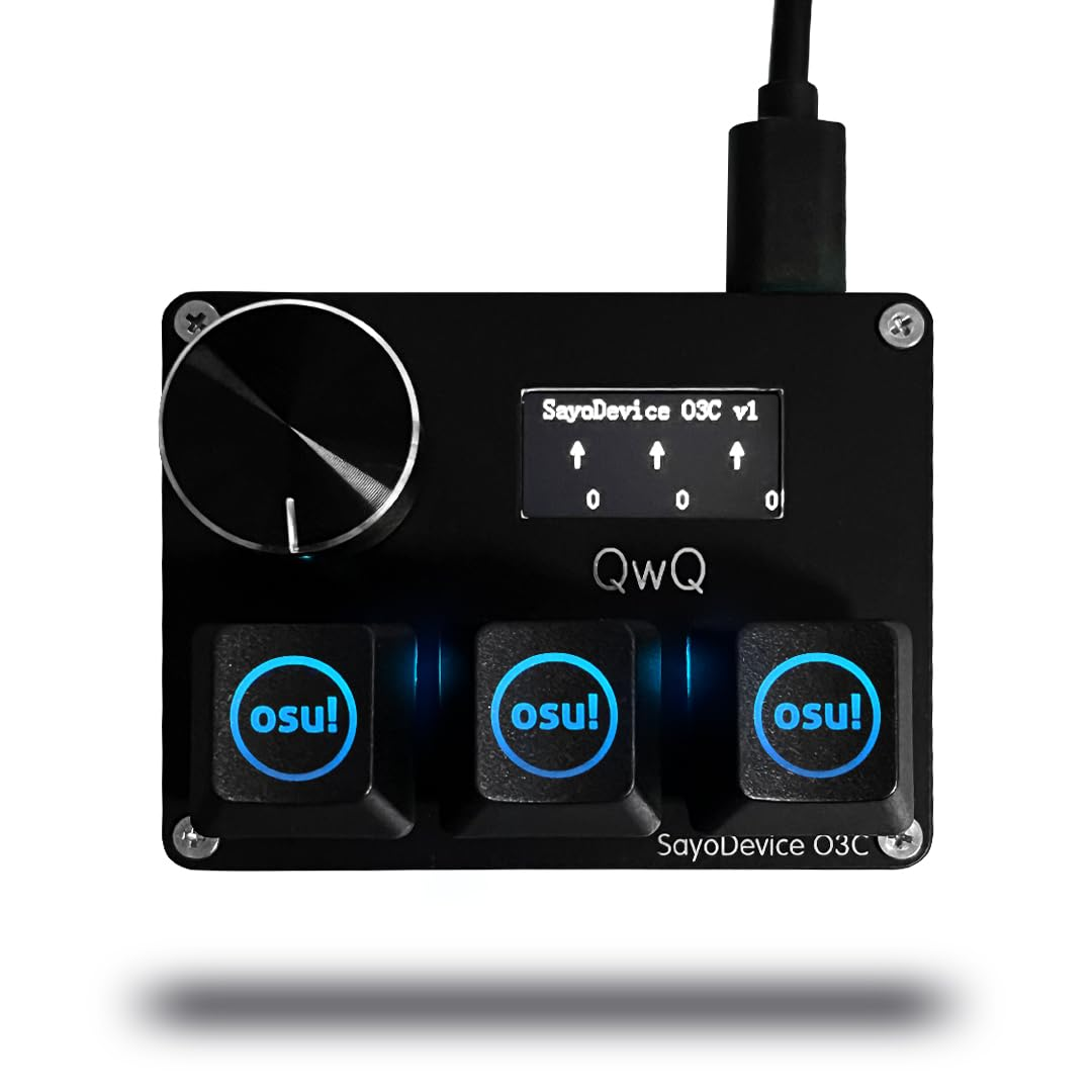BTXETUEL Sayodevice O3C OSU Keyboard Rapid Trigger Hall Switches Magnetic Linear Switches Keyboard with Knob and Screen,Copy Paste,Shotcut,Macro Hotswap Mini Keypad.&hellip; (Pink) image number 2
