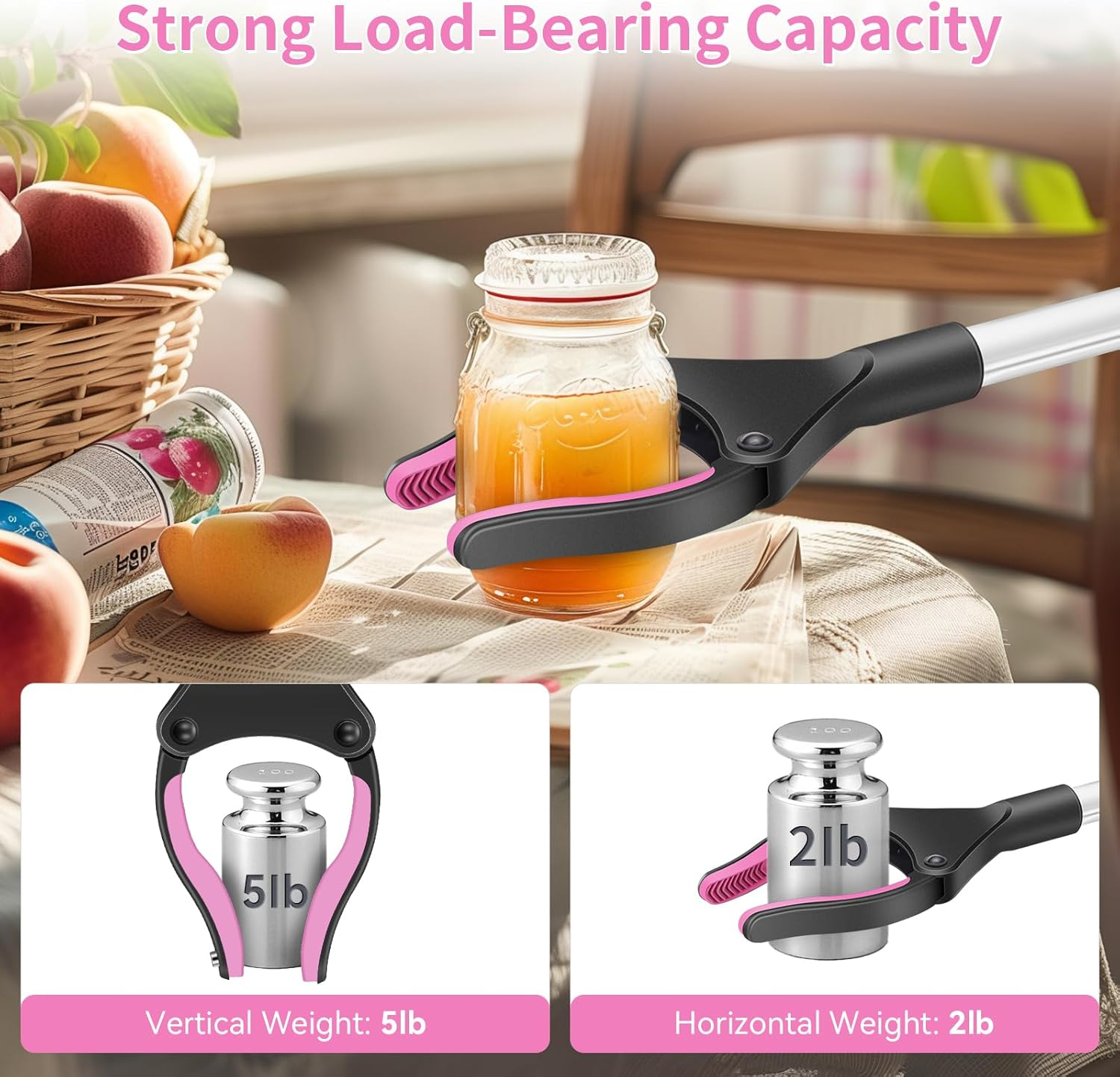 48" Grabber Reacher Tool-Extra Long Grabber for Seniors and Elederly Pickup Tool Trash Picker Foldable Gripper and Reaching Tool Pick up Stick Grabbers for Surgery Recovery Must Haves Gifts(Pink) image number 6