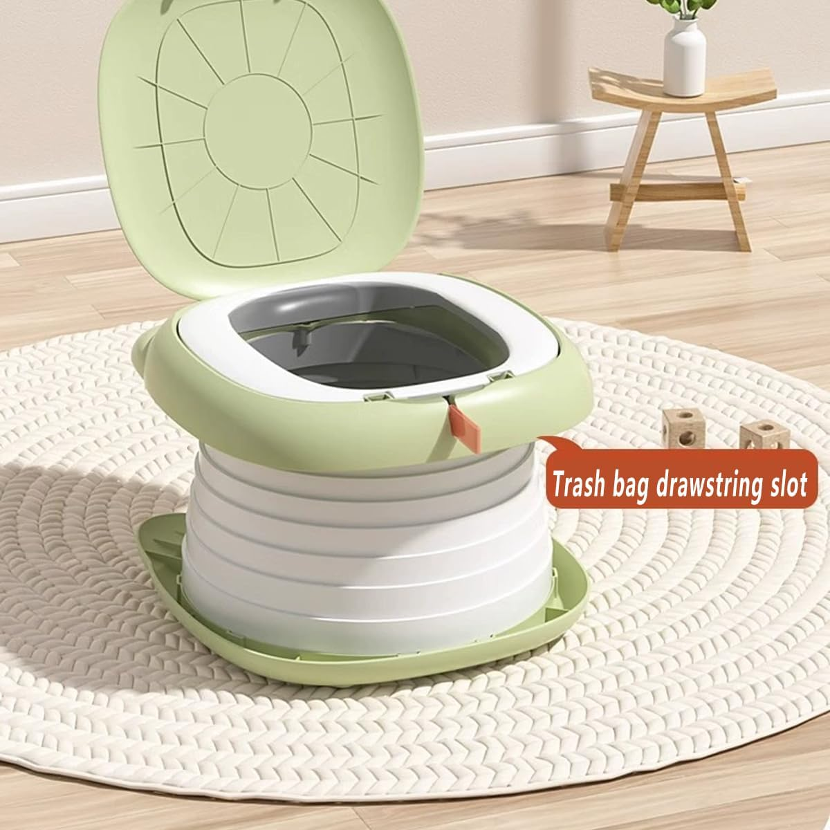 AIMALL Children'S Portable Folding Toilet, Lightweight Travel Potty Seat, 9.45X9.45X6.69 Inches, Odour-Resistant for Outdoor and Indoor Use image number 3