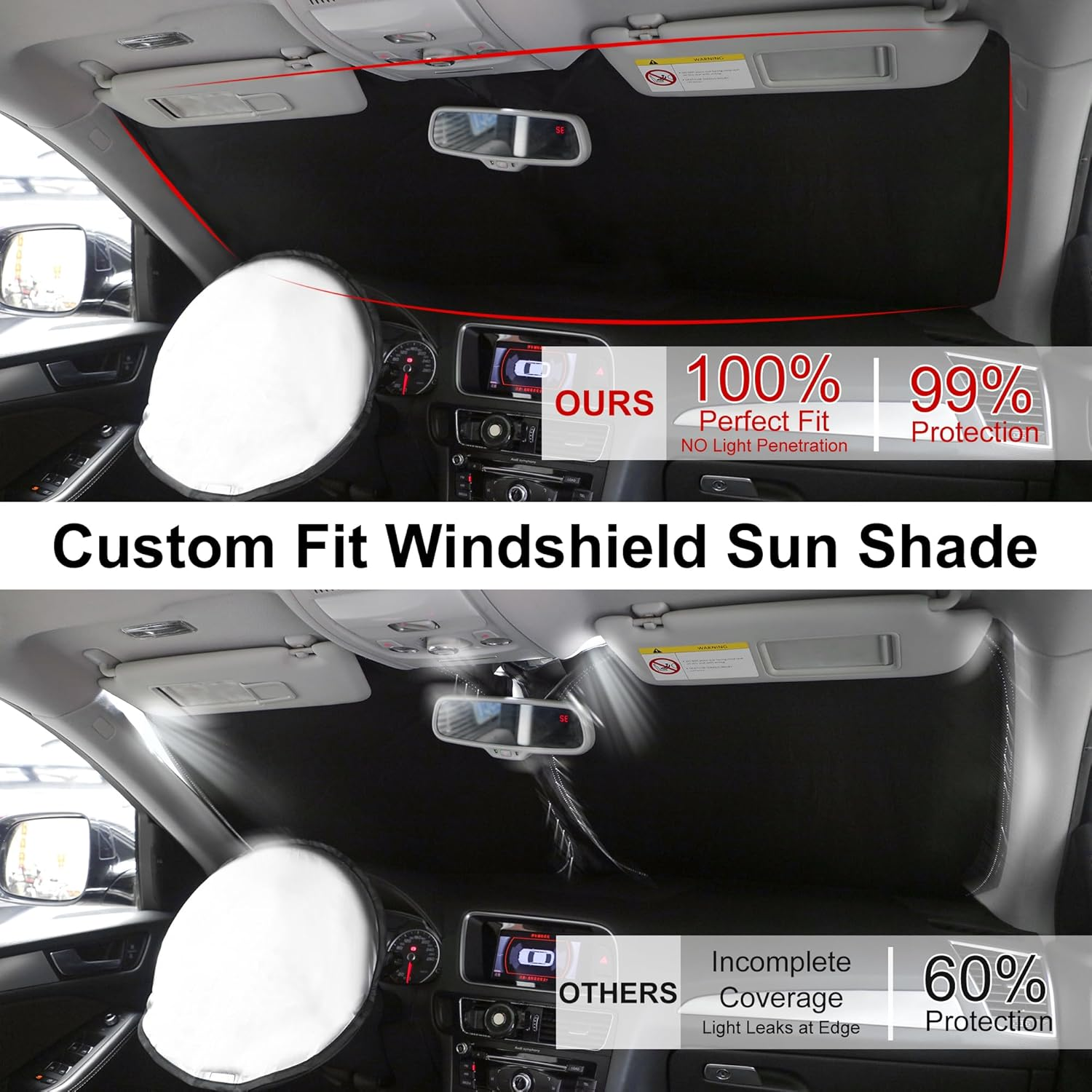 YYCKE Windshield Sun Shade Accessories Compatible with 2022-2024 2025 Tucson for Hyundai Foldable Sunshade Sun Visor Blocks UV