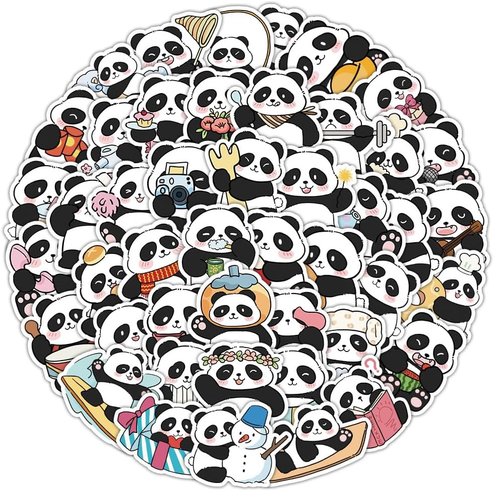 50PCS Panda Decoration Vinyl Decals Waterproof Stickers for Water Bottles Skateboard Luggage Laptop Motorcycle Bicycle Car image number 5