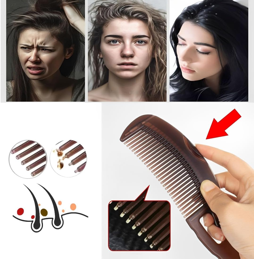 DWFEYOI Pack of 2 Dandruff Combs, Hollow Tooth Hair Brush for Refreshing Scalp Massage and Removal of Dandruff Grime, Reducing Itching Oil on the Scalp, Scalp Comb
