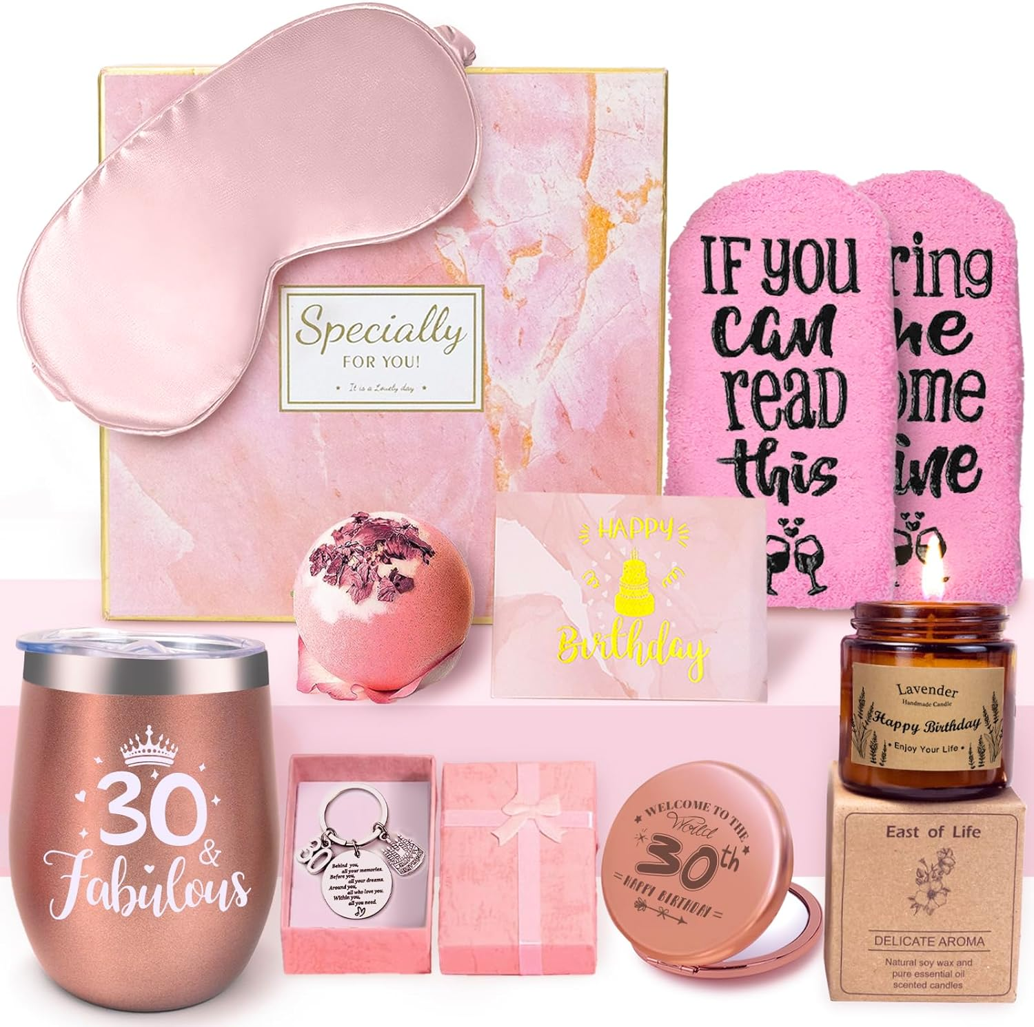 40Th Birthday Gifts for Women, Happy Birthday Pamper Set Present Basket, Best 40 Years Old Pamper Gift Ideas for Her, Best Friends, Sisters, Daughter at Thanksgiving/Christmas/Mother'S/Valentines Day