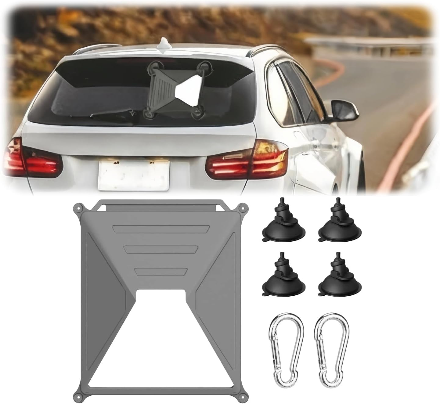 Starlink Mini Suction Cup Mount,Starlink Mini Car Mount Protect Silicone Case for 2-In-1 Roof Cover for Sunroof Window, Ensure Stable Satellite Signal for Cars, Rvs, Trucks, Boats and Road Trip(Black)