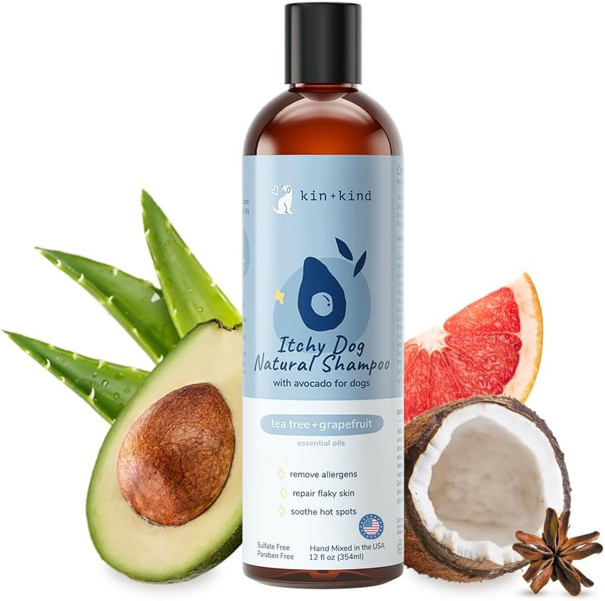 Kin+Kind Healing Clay Dog Shampoo with Essential Oils: Natural, Organic, and Moisturizing with Bentonite Clay, 12 Fl Oz