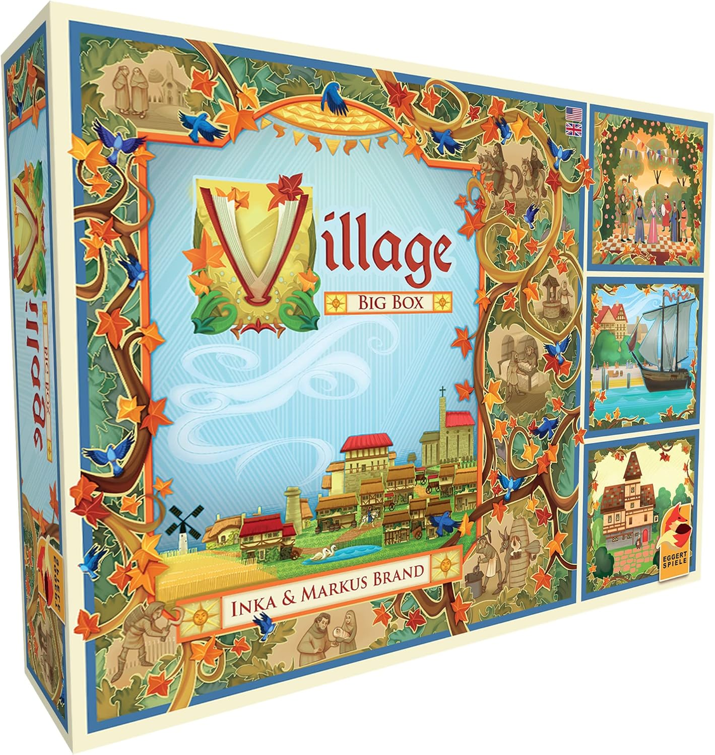 Plan B Games Village Board Game Big Box | Tactical Strategy Game | Medieval Farming Game | Fun Family Game for Kids and Adults | Ages 12+ | 1-5 Players | Average Playtime 60-120 Minutes | Made by Eggertspiele image number 4