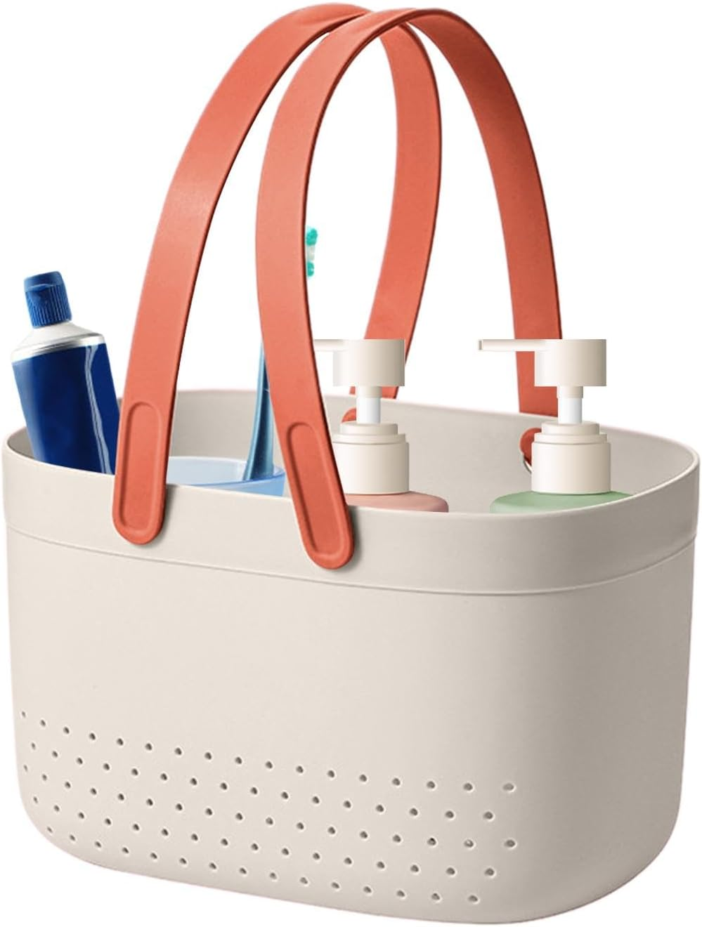 Toiletry Basket | Large Capacity Bath Container,Shower Storage Basket with Handles, Box Organizer Bin for Bathroom, Kitchen, College Dorm