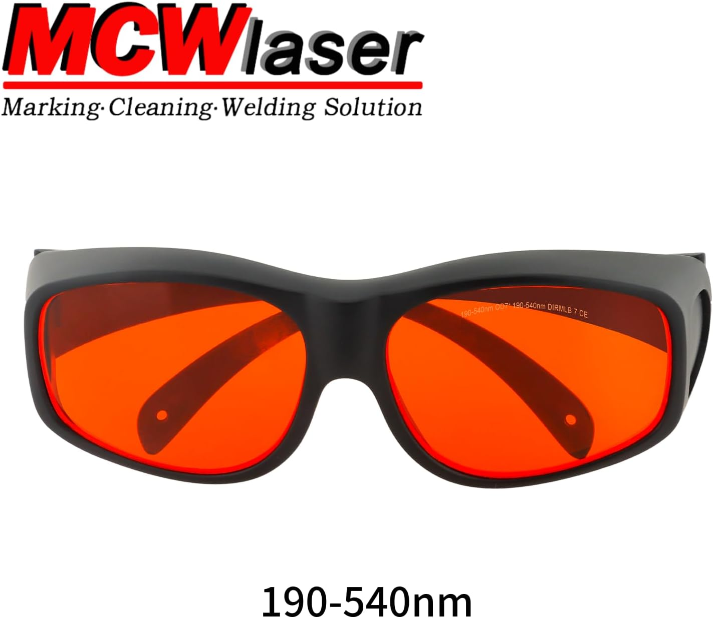 Mcwlaser 190-540Nm Laser Safety Glasses Goggles OD7+ for UV Light Violet Blue Green Laser 405Nm 445Nm 450Nm 473Nm 532Nm Absorption Type EP-3 Style 9 image number 4