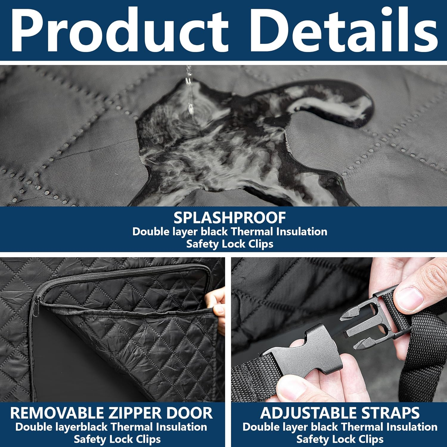 Tlswshsy 71'' X 27'' Insulated Inflatable Hot Tub Thermal Cover, Energy Efficient Hot Tub Cover with Zipper Door, Inflatable Hot Tubs Full Coverage for Keeping Warm Extra Insulation and Dustproof - 6.8 Ft image number 7