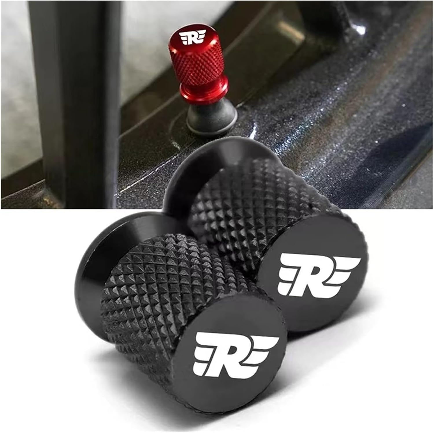 TZFQQIWT Motorcycle Valve Caps Compatible with Royal Enfield Bullet/Meteor/Classic 350 500 Interceptor 650 Continental GT 535 Himalayan 411 400(Black) - Dark Grey image number 3