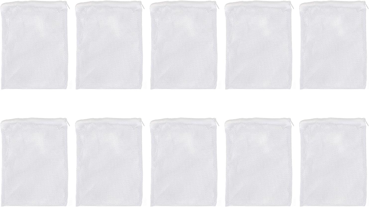 Aquarium Filter Media Bag, Large Mesh Hole Washable 10 Pieces Net Filter Bag for Tensile Peat Fiber image number 5