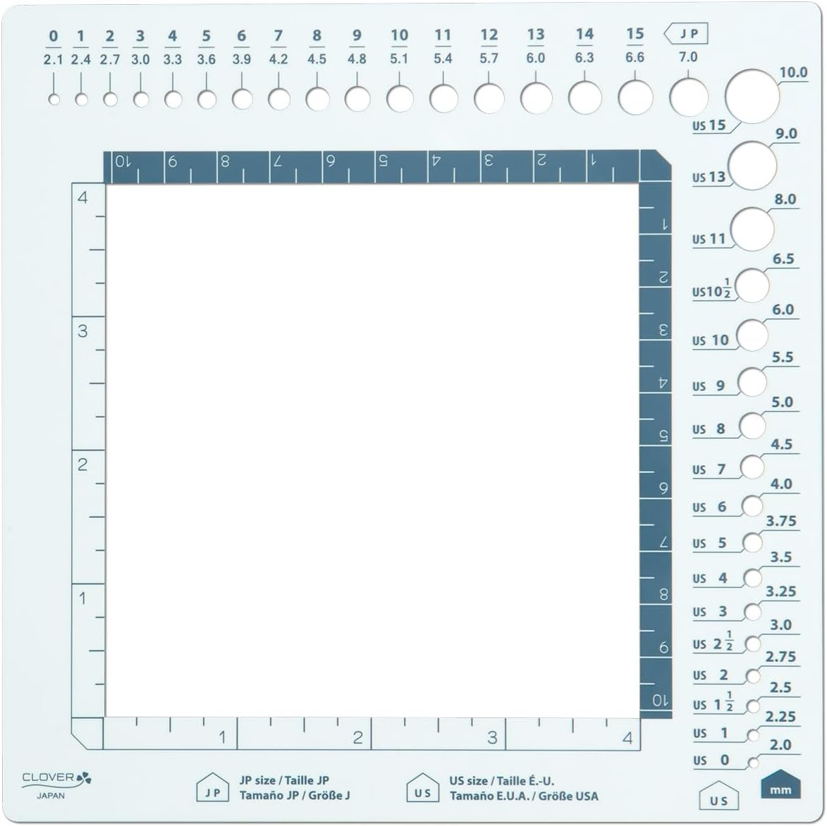 Clover Swatch Ruler and Needle Gauge