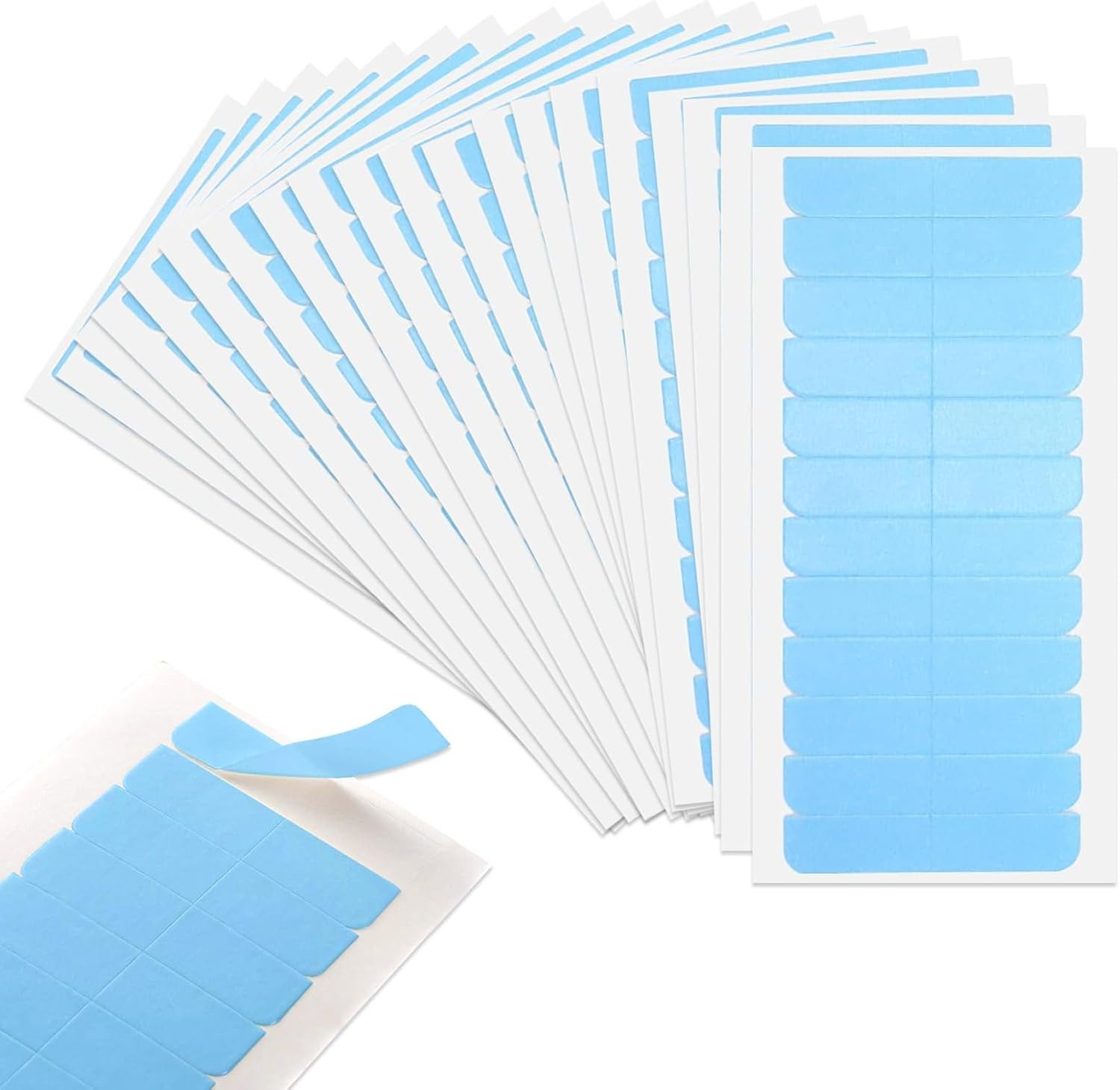 Jotia 240Pcs Blue Hair Extension Tape, Double Sided Adhesive Wig Tape Replacement Tape for Hair Extensions image number 1