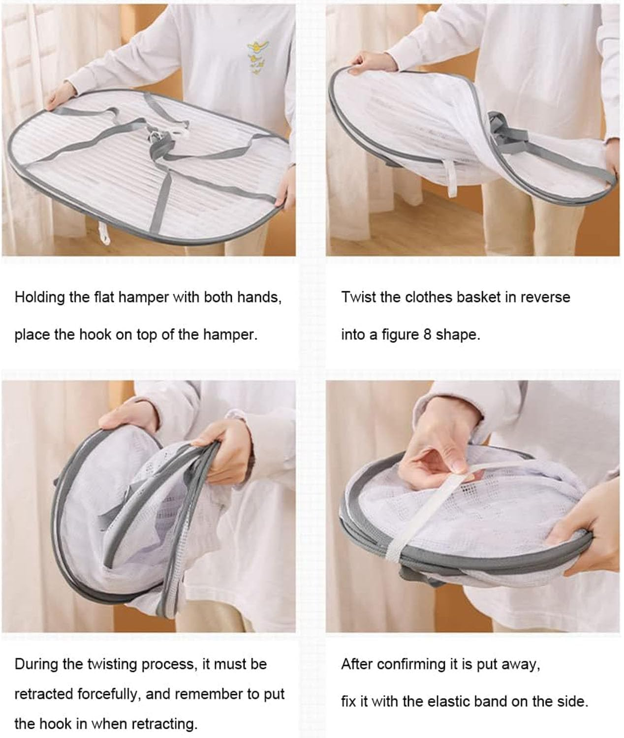 Herb Drying Rack, 4 Layers Hanging Mesh Net with Zipper, Rack Netmesh Hanging Dryer, Closure Foldable Mesh Drying Rack for Clothes Toys Vegetables Fruits Fish (White) image number 3