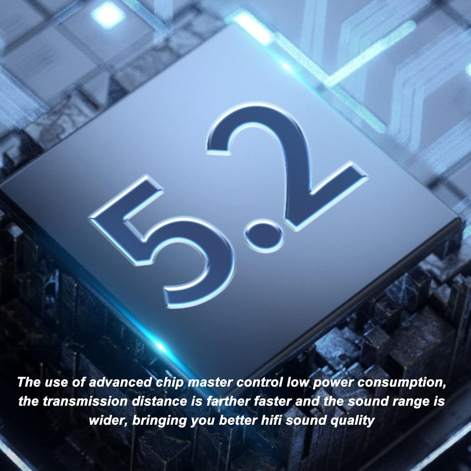 Ciciglow Wireless Bluetooth Headphones, Business Trip Travel Wireless Bluetooth Earbuds V5.2 Headphone Ear Hook Design LED Digital Waterproof Business Headset image number 3