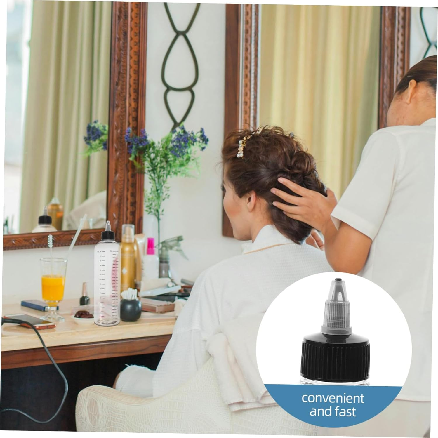 SOLUSTRE Hair Dye Applicator Bottles 2Pcs 460Ml Squeeze Bottles Measurement Marks for Accurate Color Mixing and Scalp Application for Salon Use image number 6