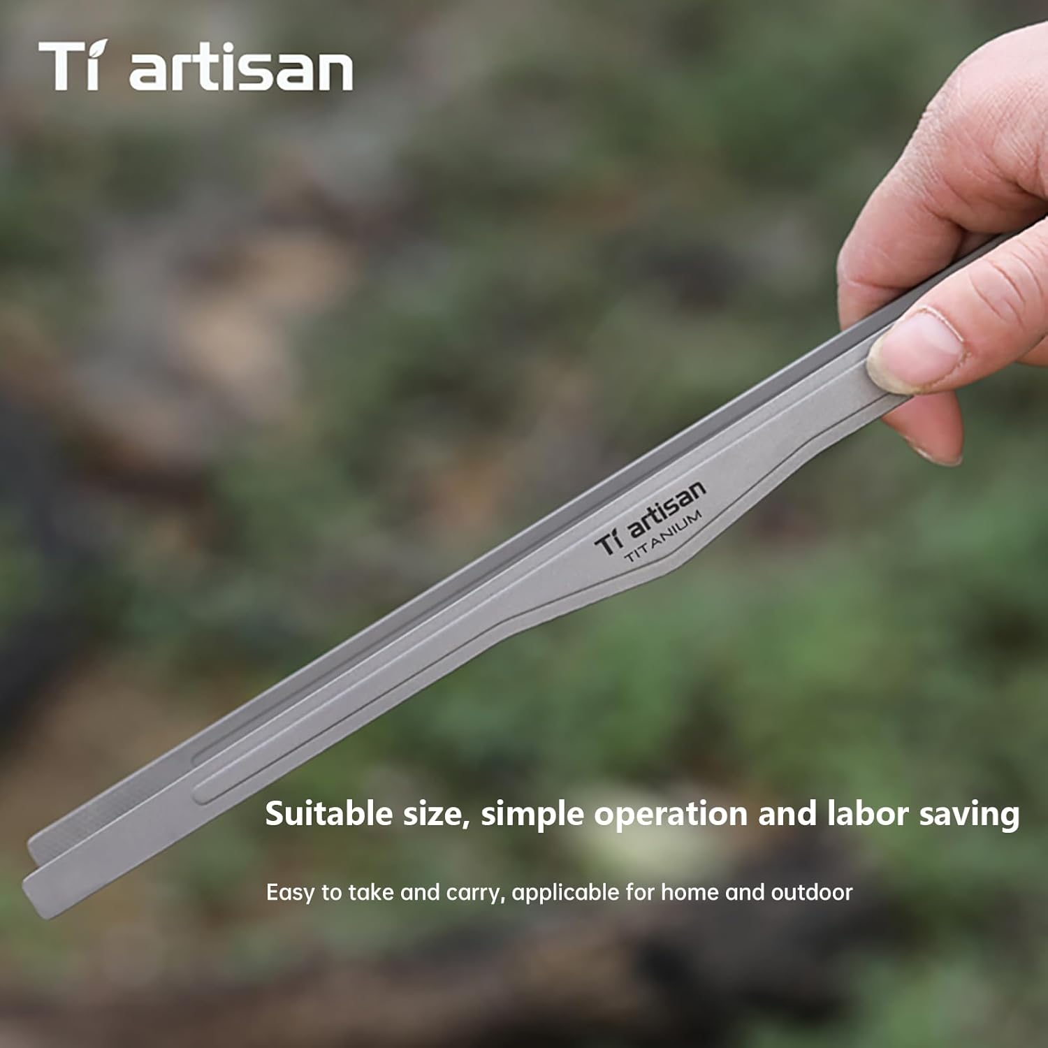 Tiartisan Titanium Ultralight Grill BBQ Tongs Multipurpose Tweezer for Kitchen Food Tongs Buffet Salad Steak Clip Grill Tong image number 2