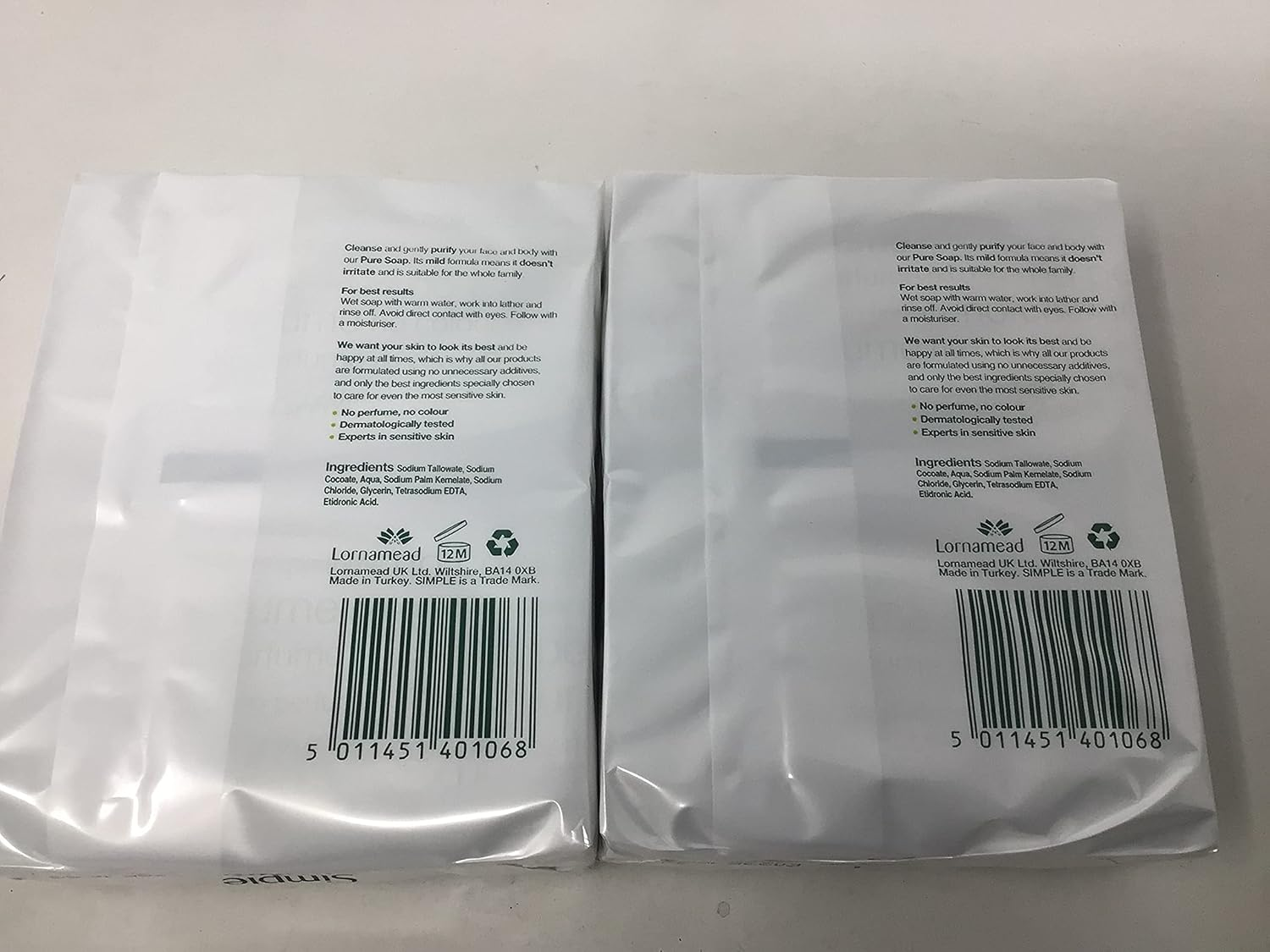 Simple Soap for Sensitive Skin, 125 G (2 Bars) image number 1