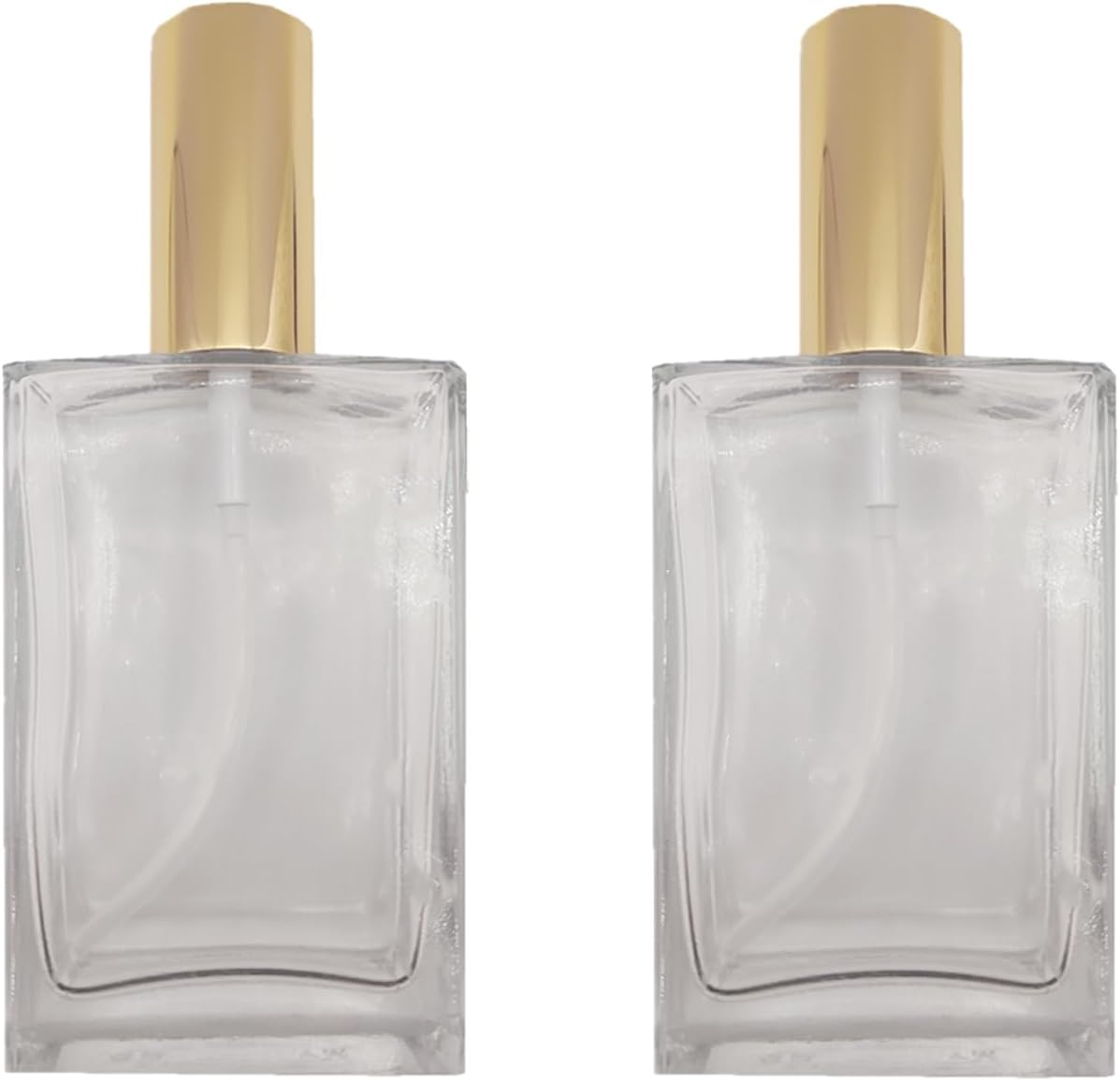 Pimyrcyi 2PCS Spray Bottles for Essential Oils,Empty Square Glass Perfume Fine Mist Spray Container (Matte Black, 100Ml/3.4Oz)