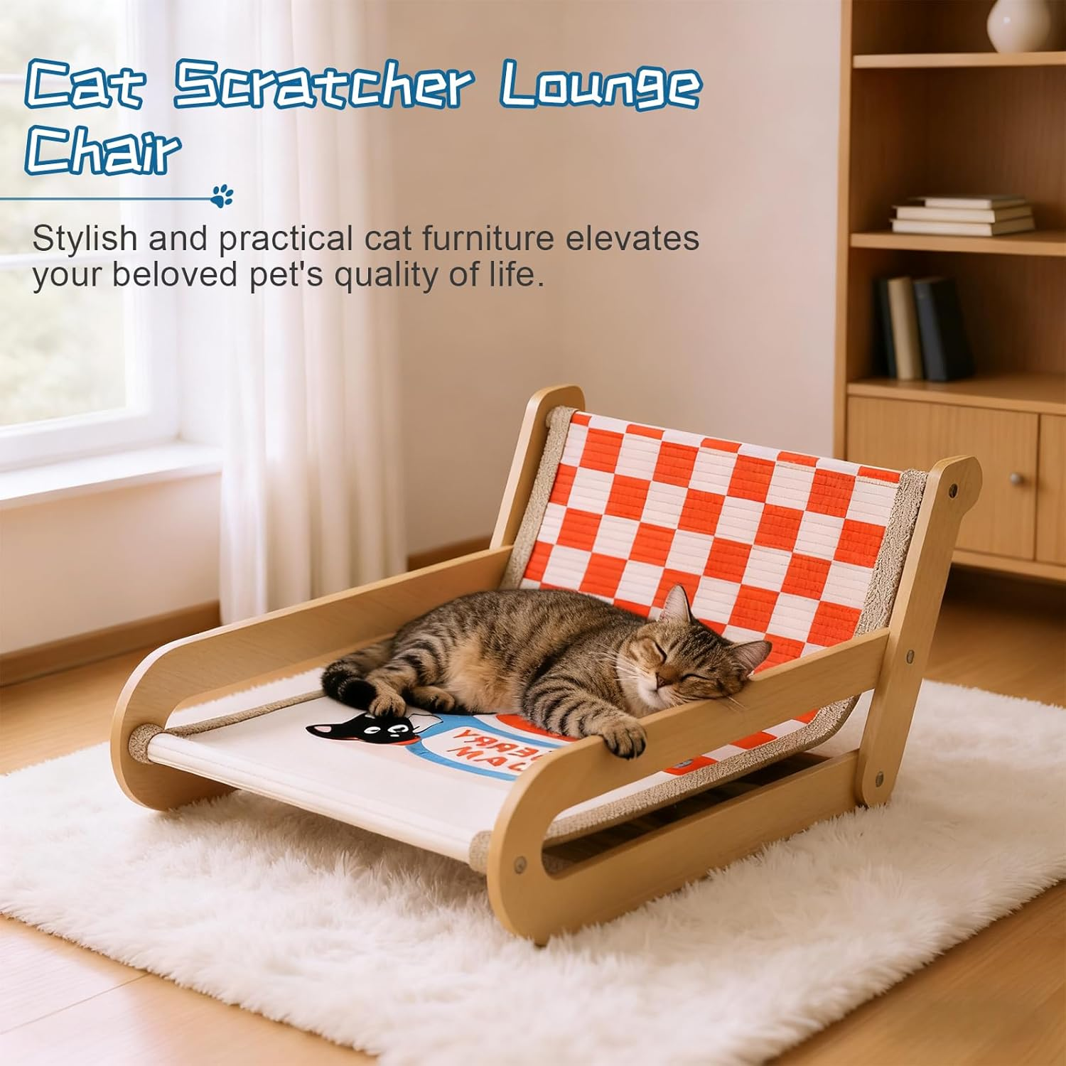 Tianher Scratching Post, Cat Scratching Board Aesthetic Cat Scratcher Sisal Durable Scratch Pad Scratch Mat Dual-Use Sisal Cats Scratcher Pet Furniture for Indoor Cats image number 5