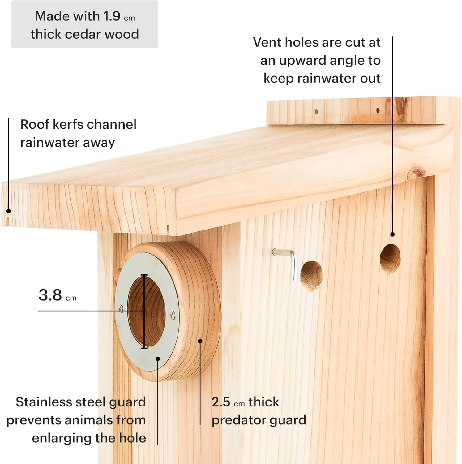 WHITEHORSE Premium Bird House - a Bird Box Built to Certification Specs - Nestbox for Various Australian Species - Weatherproof Bird Houses for Outdoors image number 4