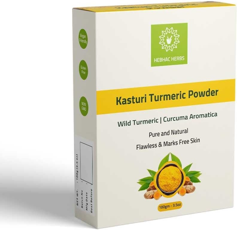 Hebhac Herbs Kasthuri Manjal Powder for Skin and Face Care Wild Turmeric Powder