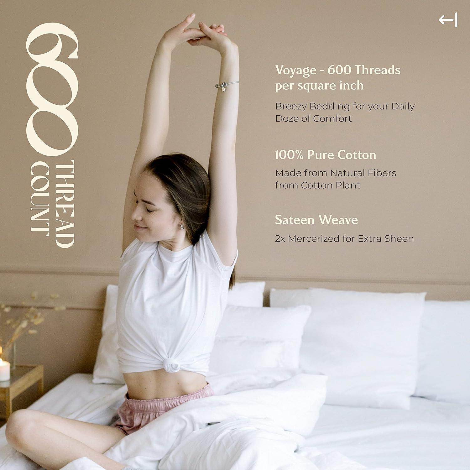 (Queen, Dark Grey) - Mayfair Linen Bedding Collection 600 Thread Count Bedspread 100% Egyptian Cotton Sheet Set Sateen Weave Deep Pocket Premium Quality Bedding Set Dark Grey Queen image number 4