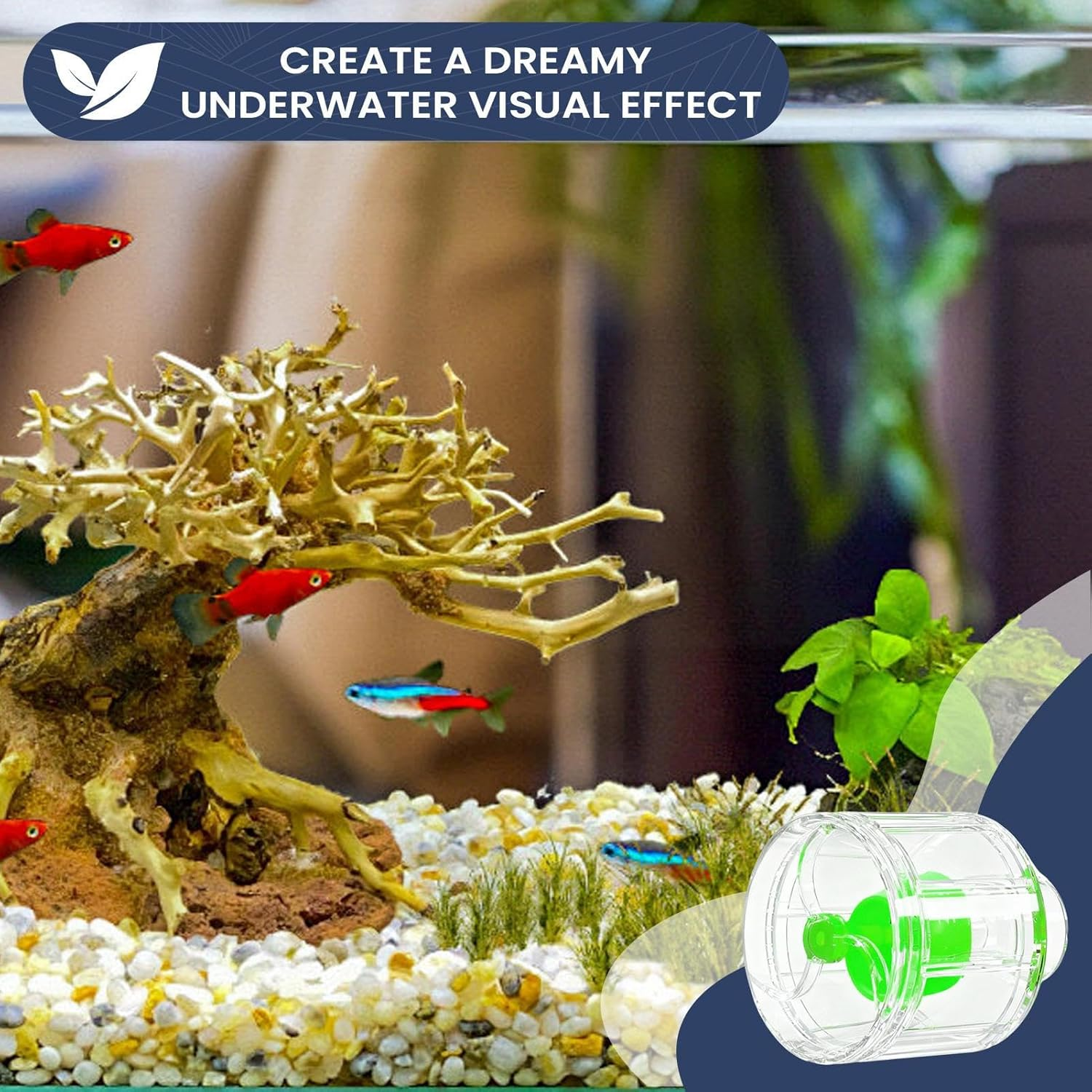 Water Circulation Pump - Aeration System with Efficient Flow, Waters Pump for Fish Tank Pond, Reliable Design with Energy Saving, Aquarium Accessory for Draining Change Bird Bath, 1.93 Inch image number 1