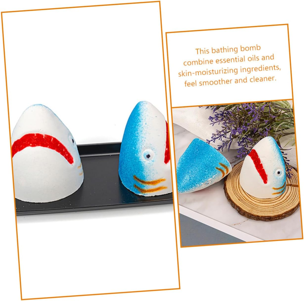 PLAFOPE 3Pcs Creative Shark Bath Salt Balls Essential Oil Shower Salt for Moisturizing Exfoliating Bathing Experience for Relaxation image number 2