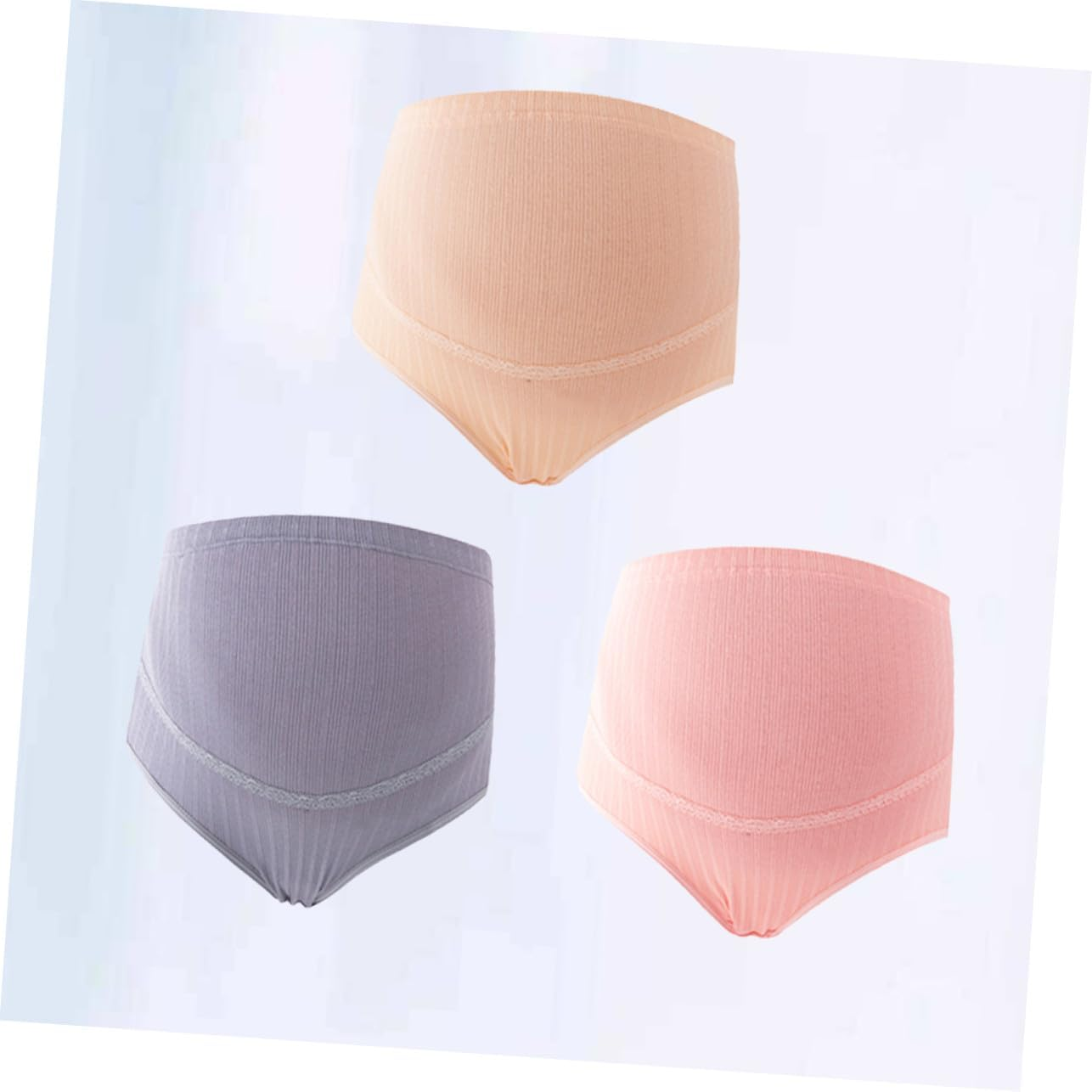 3Pcs Maternity Underwear Cotton High Waist Panties for Women Gentle Support and Comfort during Pregnancy image number 5
