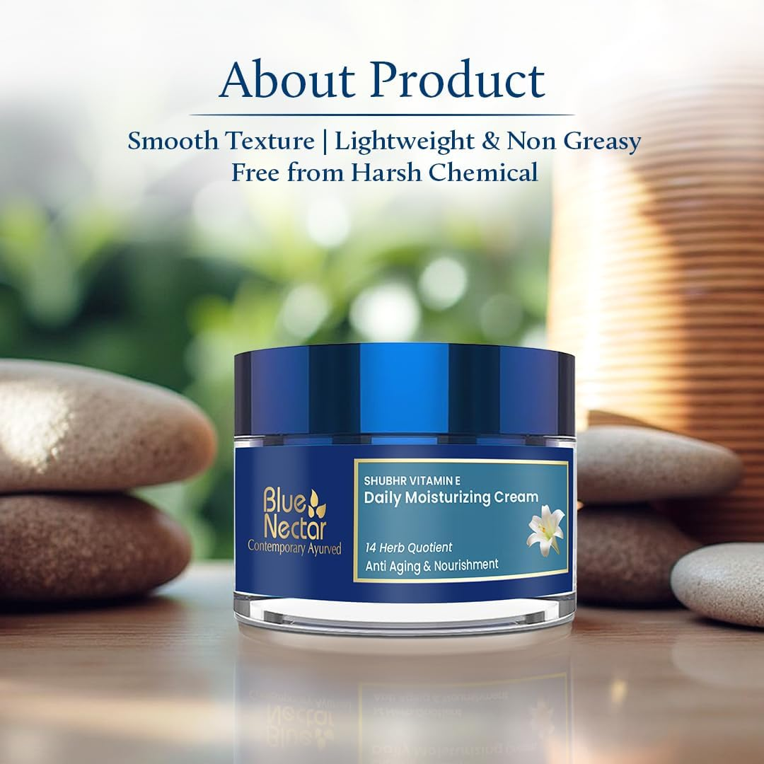 Blue Nectar anti Aging Cream for Women for Wrinkles & Fine Lines with Natural Vitamin C & Vitamin E 50G