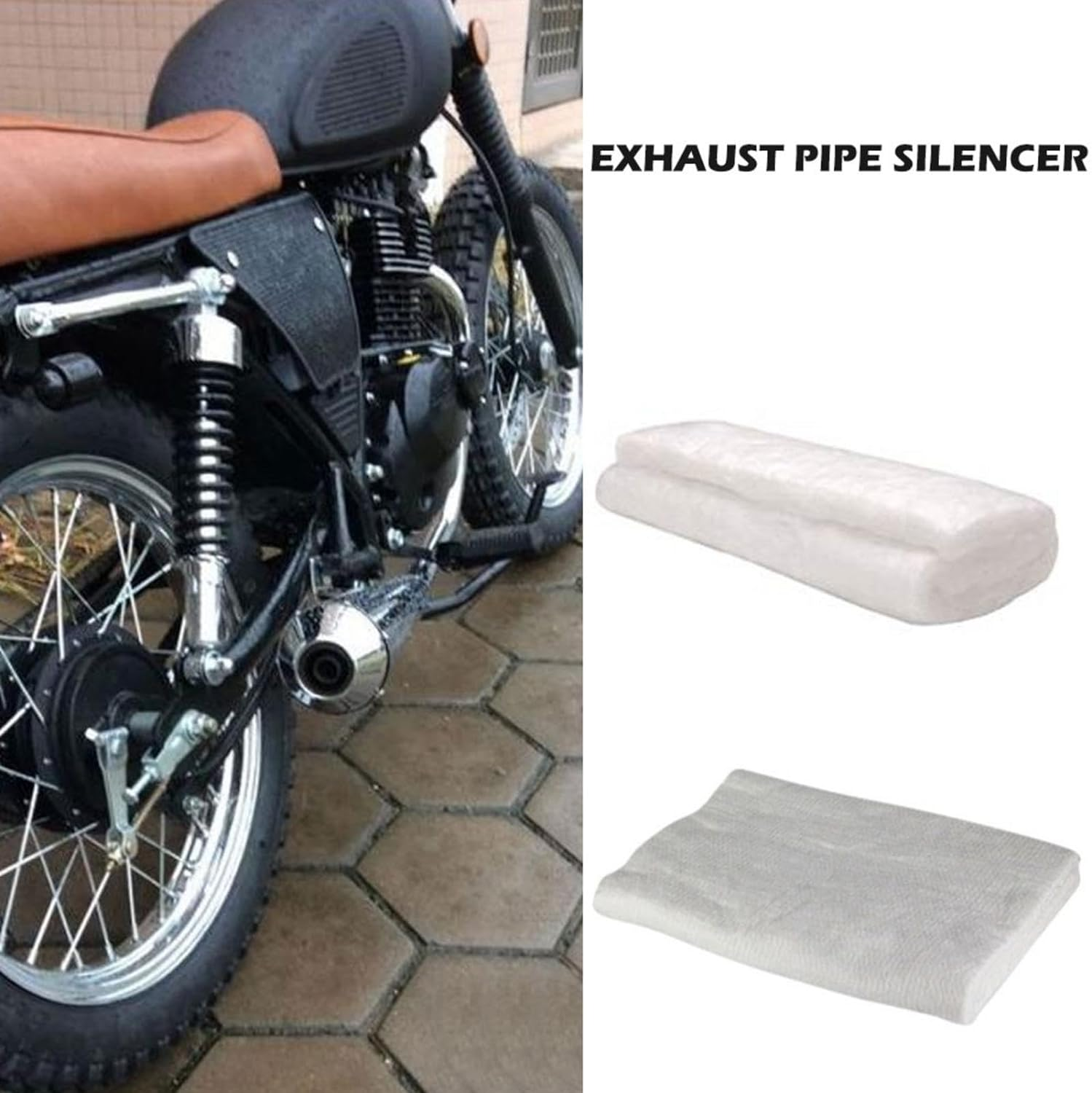 Generic Motorcycle Fiberglass Wrap, Fibreglass Silencer Packing Wrap, Muffler Mat Packing Cotton Pad, Motorcycle Fiberglass Exhaust Packing for ATV Motorcycle Dirt Bike, EL155Y0TIIHLKAL9