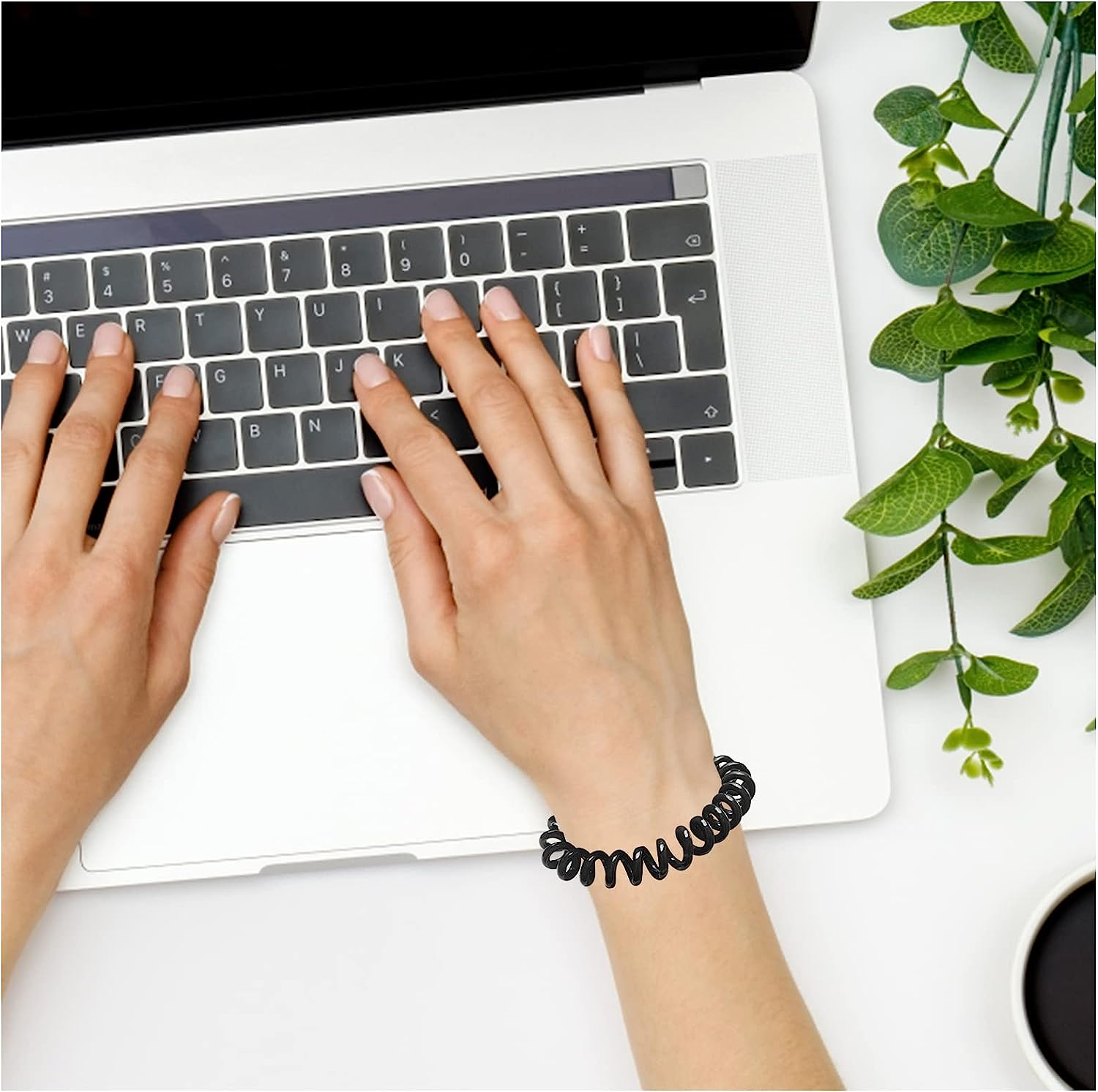 FLAFARY Spiral Hair Ties, 9Pcs Black Hair Elastics for Women, Coil Elastic Hair Ties for Thick Hair, Hair Coils Rubber Bands Phone Cord Hair Bobbles for Ponytail Holders - Brown image number 4