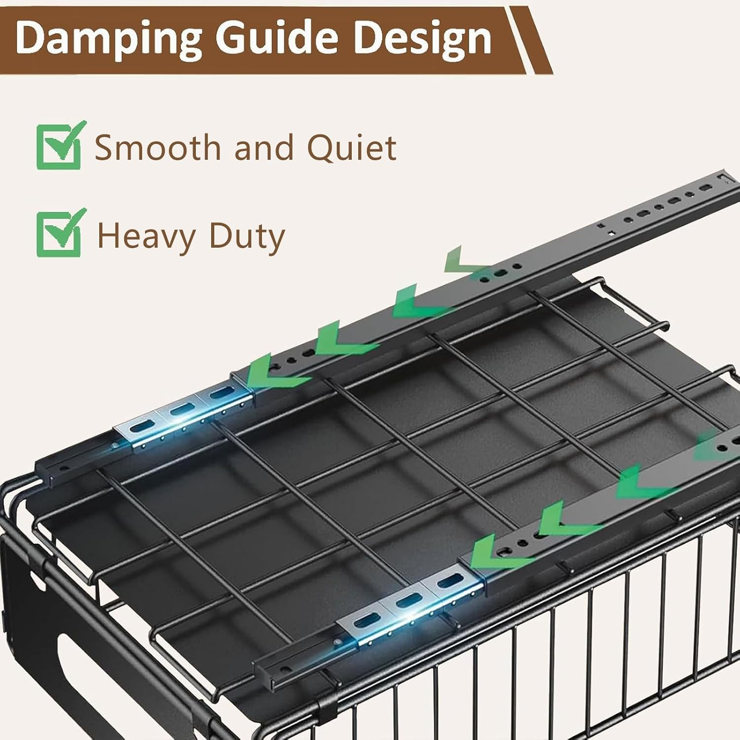 2 Pack Pull Out Drawers for Cabinets, Foldable Pull Out Cabinet Organizer, Slide Out Cabinet Organizer for Kitchen, Roll Out Shelf Storage for Kitchen, Pantry, Bathroom (Black) image number 1