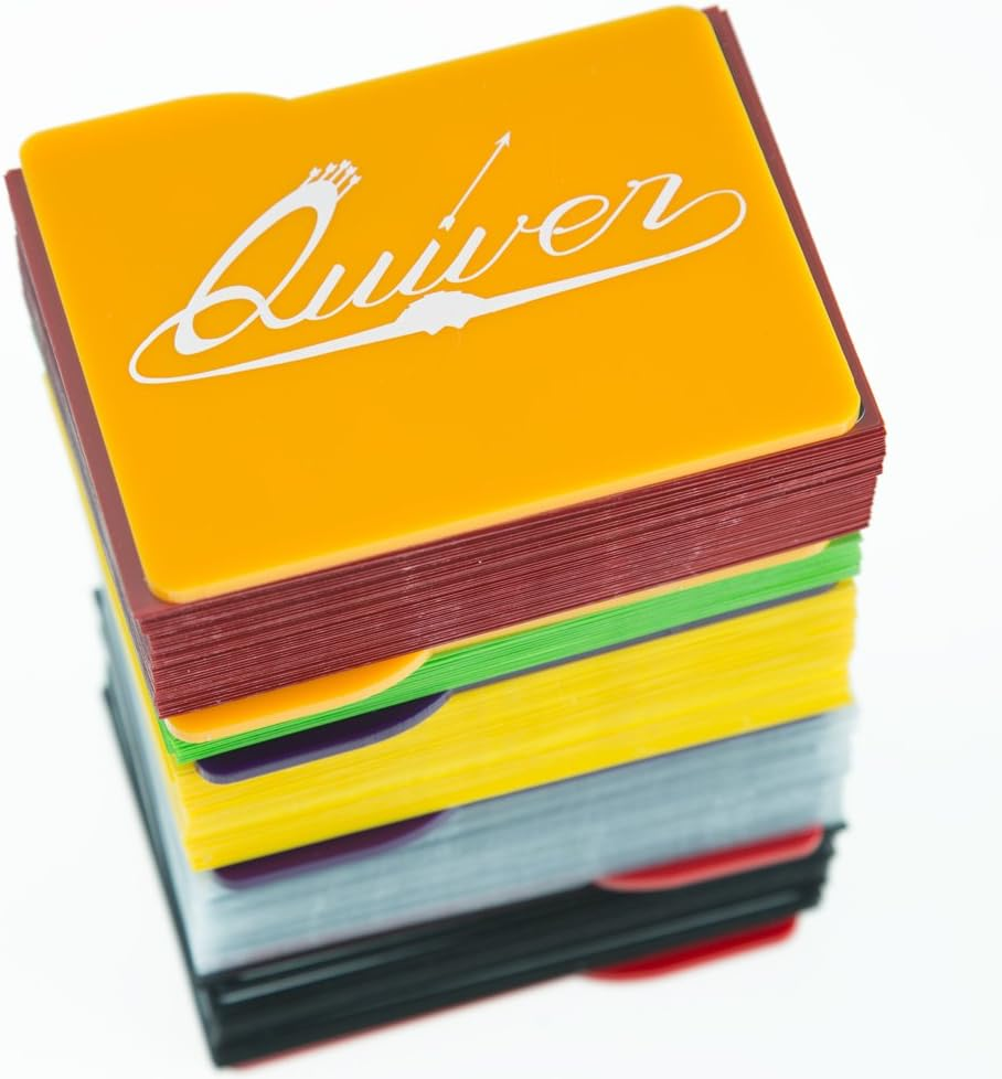Quiver Time Orange and Purple Card Dividers & Separators Set, 7 Pieces, Add-Ons for Extra Organization of the Quiver Card Carrying Cases, Ideal for Tabletop Gaming, Trading Cards, Figures, and More image number 3
