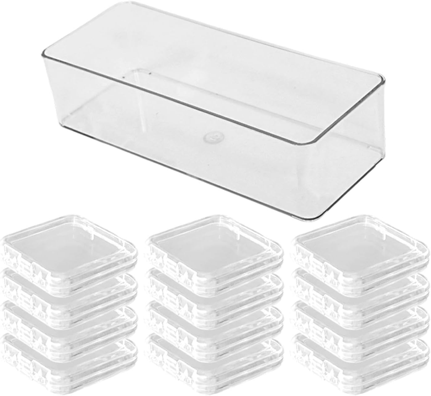 Eigell Press on Nail Storage Box Set False Nail Organizer Transparent Multipurpose Business Nails Packaging Box Display Case, Long Box - Long Box image number 1