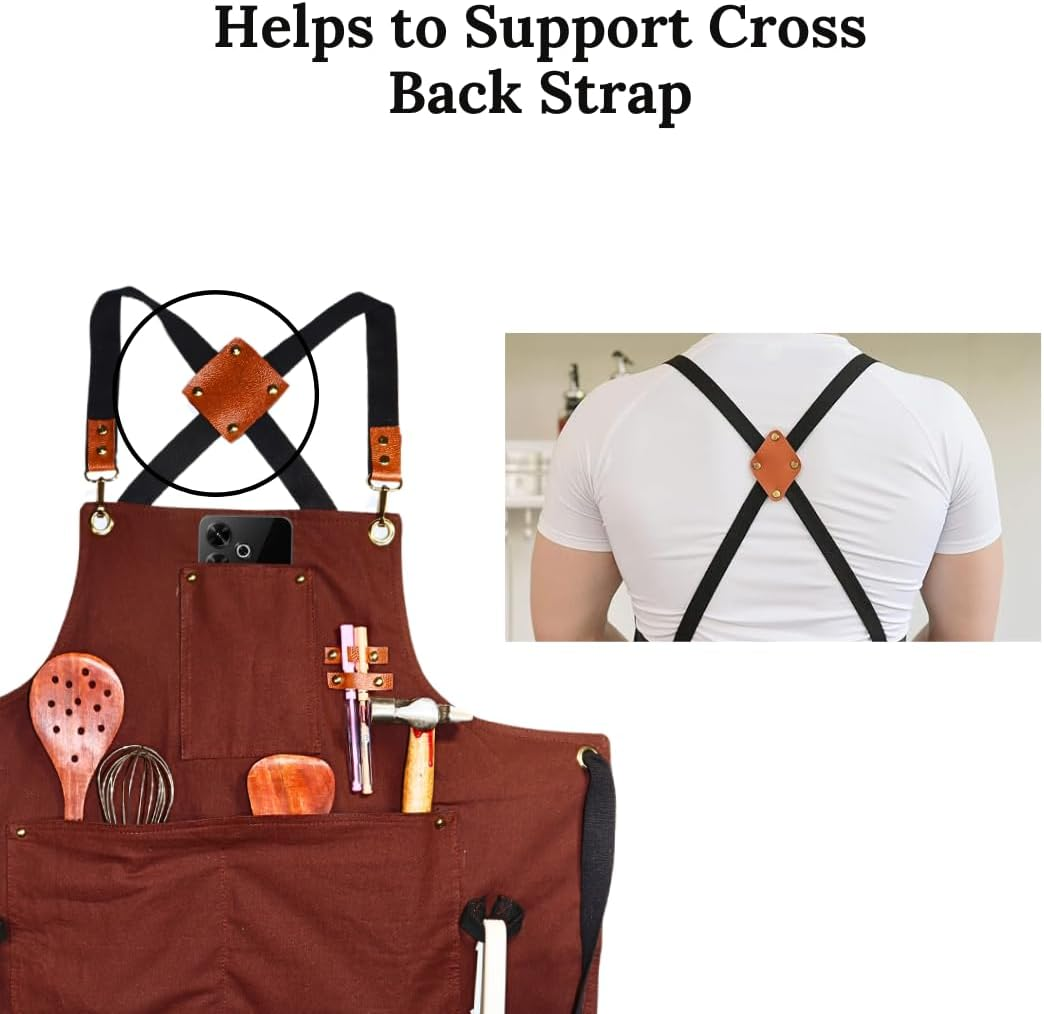 Heavy Duty Cotton Apron for Men & Women| Suitable for Home Kitchen | Triple Layer Waterproof Apron | Adjustable Strap for Chefs, Painters and Many More image number 1