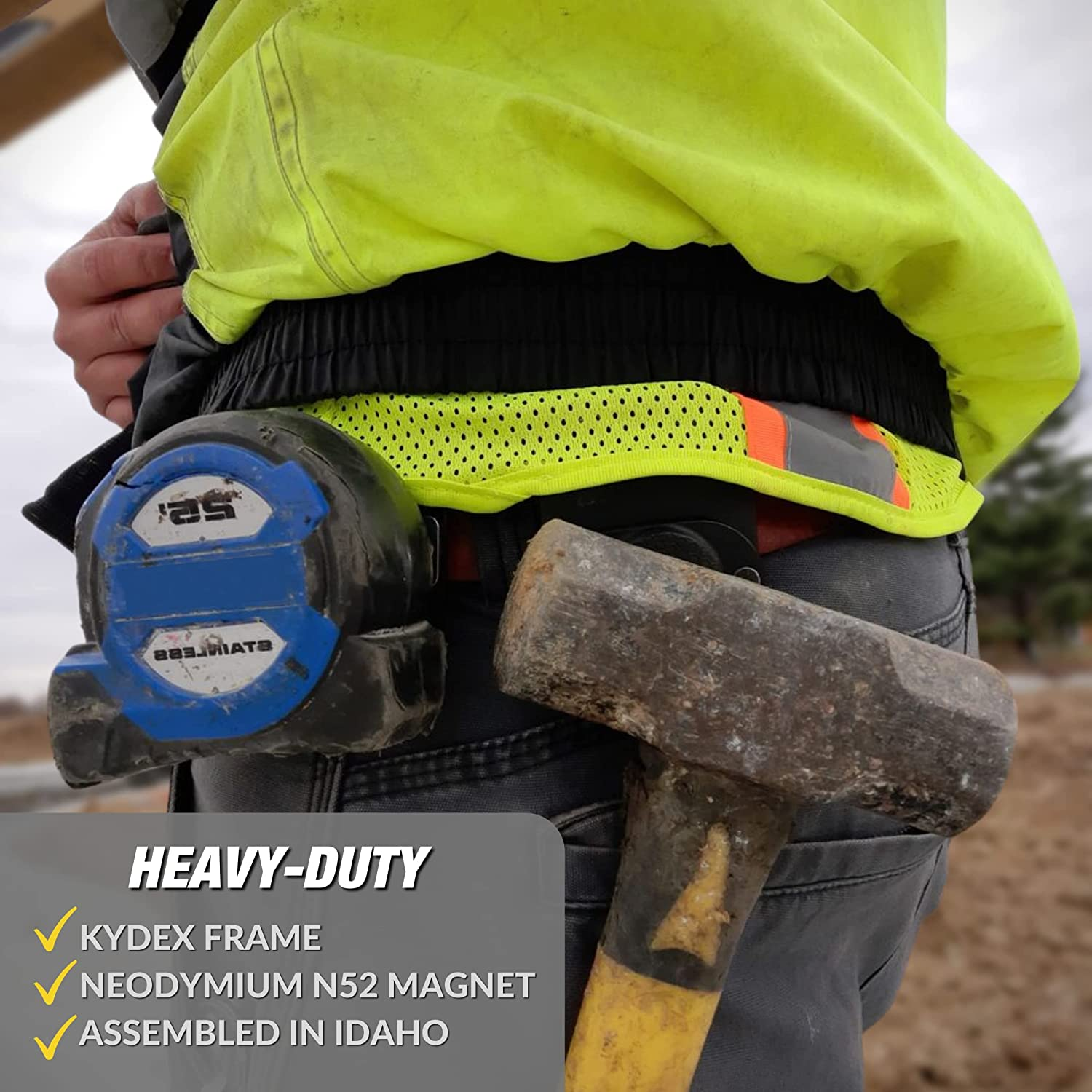 Magmaster | Magnetic Tool Holder - Strong Clip-On Belt Magnet Holster for Screws, Nails, Hammer, Sockets, Pliers, Screw Driver, Trowel, Drill Bit, Wrench, or Any Magnetic Tools and Hardware image number 3