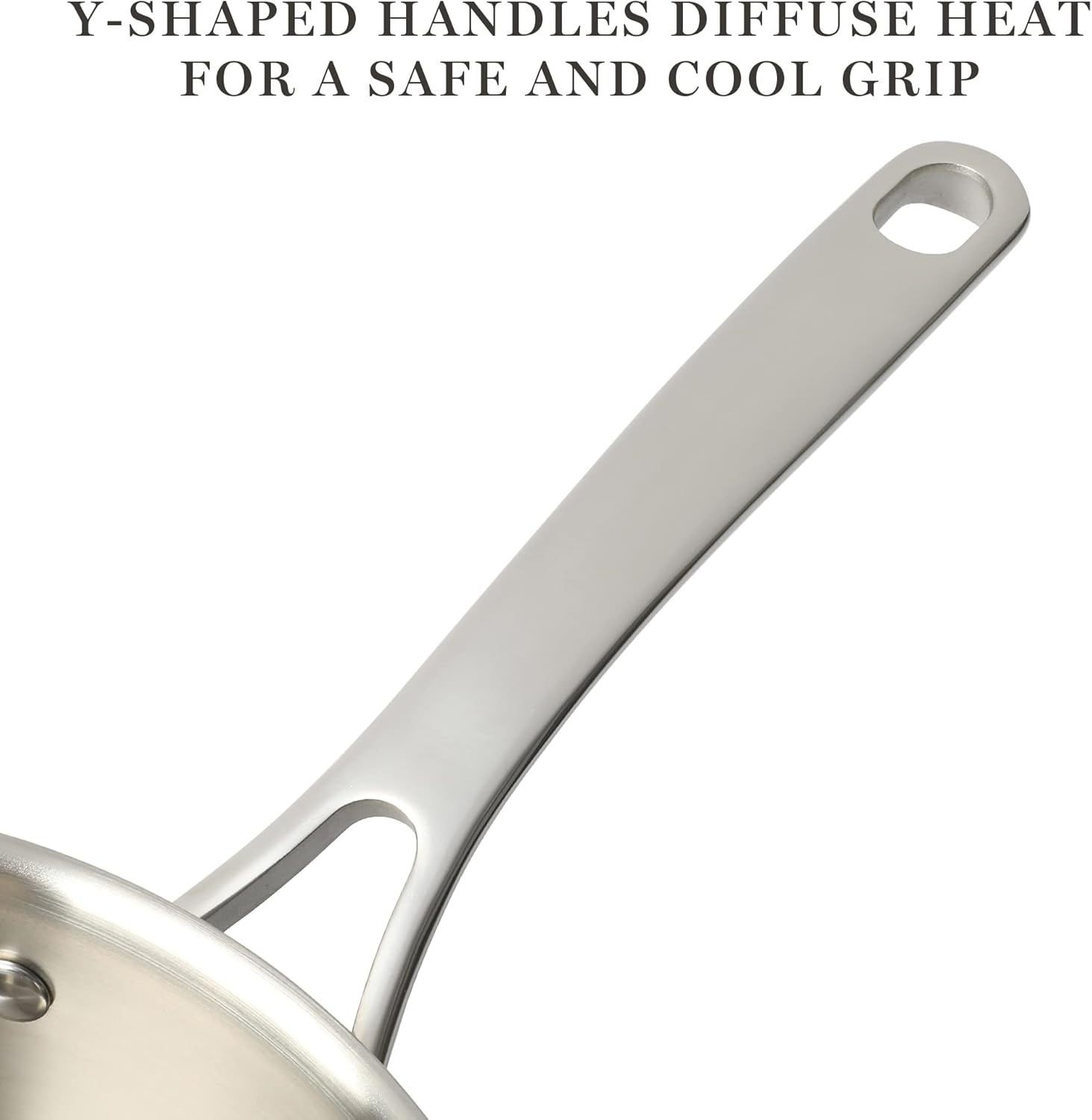 Martha Stewart Castelle 10 Piece 18/8 Stainless Steel Induction Safe Pots and Pans Non-Toxic Cookware Set image number 2