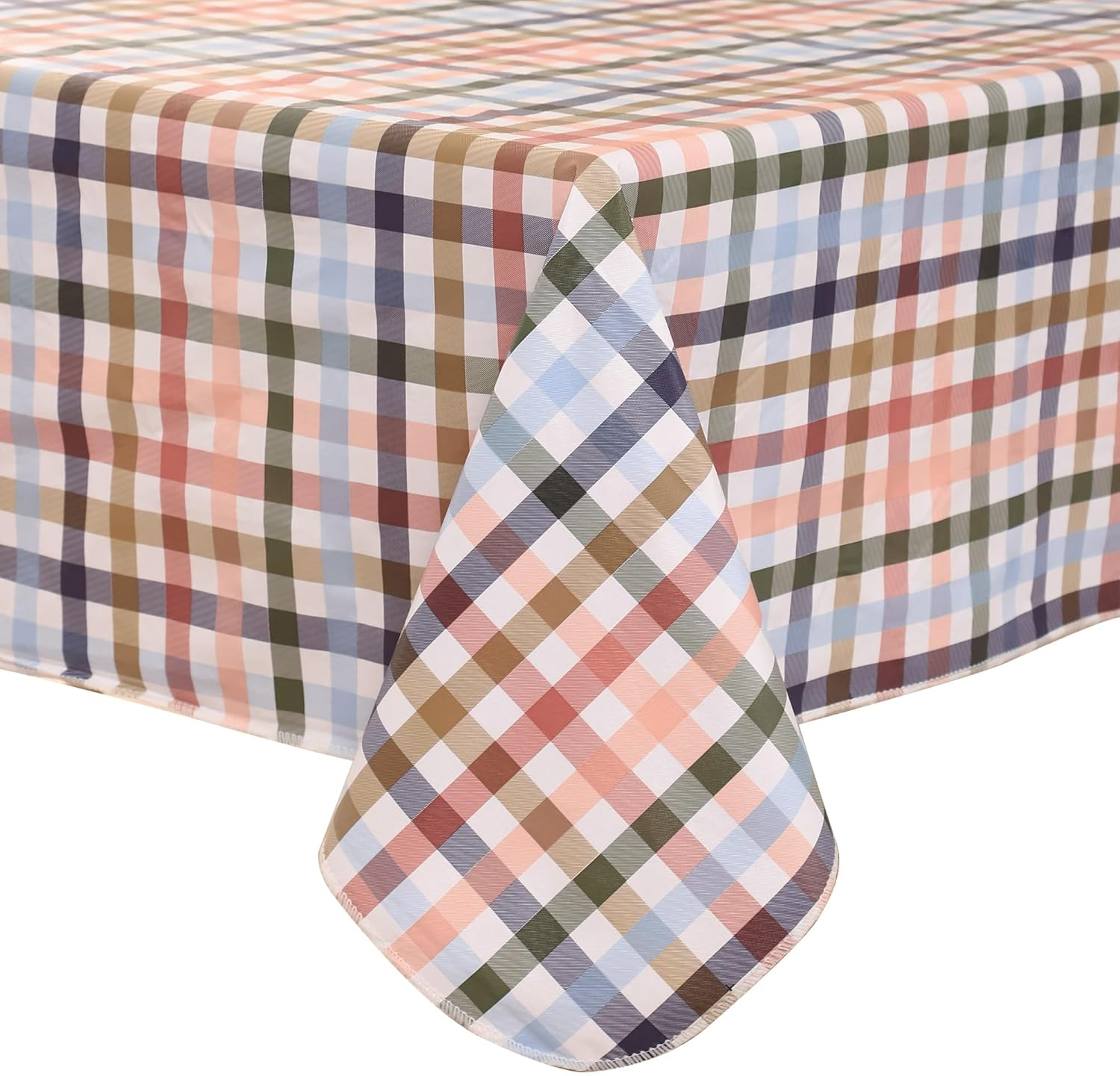 Heavy Duty Vinyl Tablecloth with Flannel Backing Waterproof Oil-Proof PVC Table Cloth Stain-Resistant Wipeable Rectangle or Square Table Cover for Indoor and Outdoor (Flowers, 60X102 Inch)