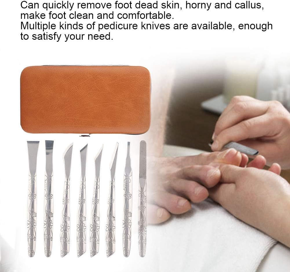 Pedicure Knife Set, Ingrown Toenail Removal Kit, Callus Remover for Feet, 8 Pieces Stainless Steel Foot File Dead Skin Callus Remover Foot Callus Razor Pedicure Tool Set, Ergonomic image number 1