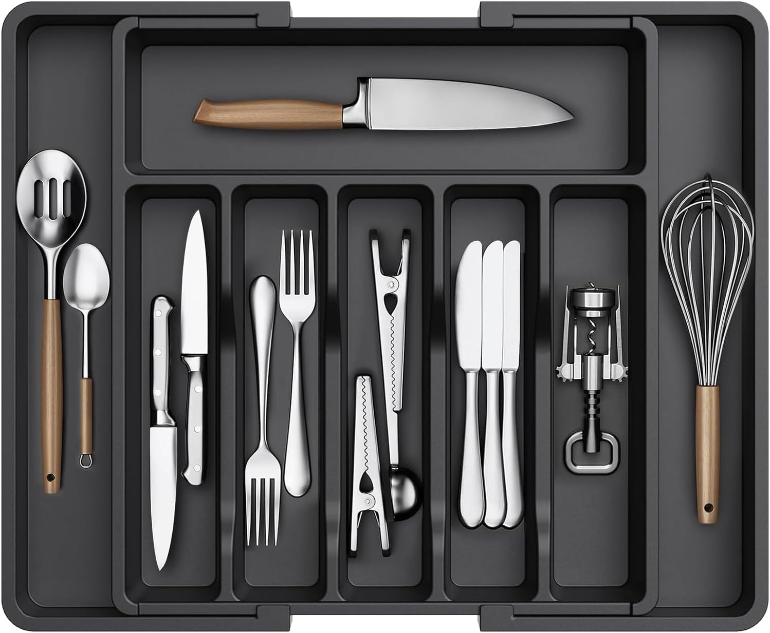 Upgraded Expandable Kitchen Drawer Organizer &ndash; Dustproof & Anti-Slip Design | Keep Utensils Secure & Scratch-Free | Anti-Mold Material for Long-Lasting Freshness | Fits Various Dishware Types image number 5