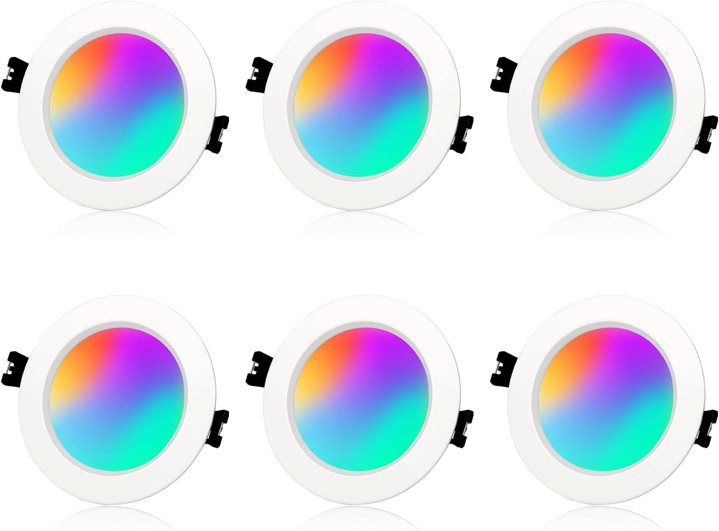 Arotelicht 10W Smart Recessed Downlight, Dimmable RGBW CCT 2700K-6500K, Bluetooth APP Control, 90-100Mm Cutout, 10W 700LM Eye Protection LED Ceiling Lights for Bedroom (RGB+CCT) image number 1