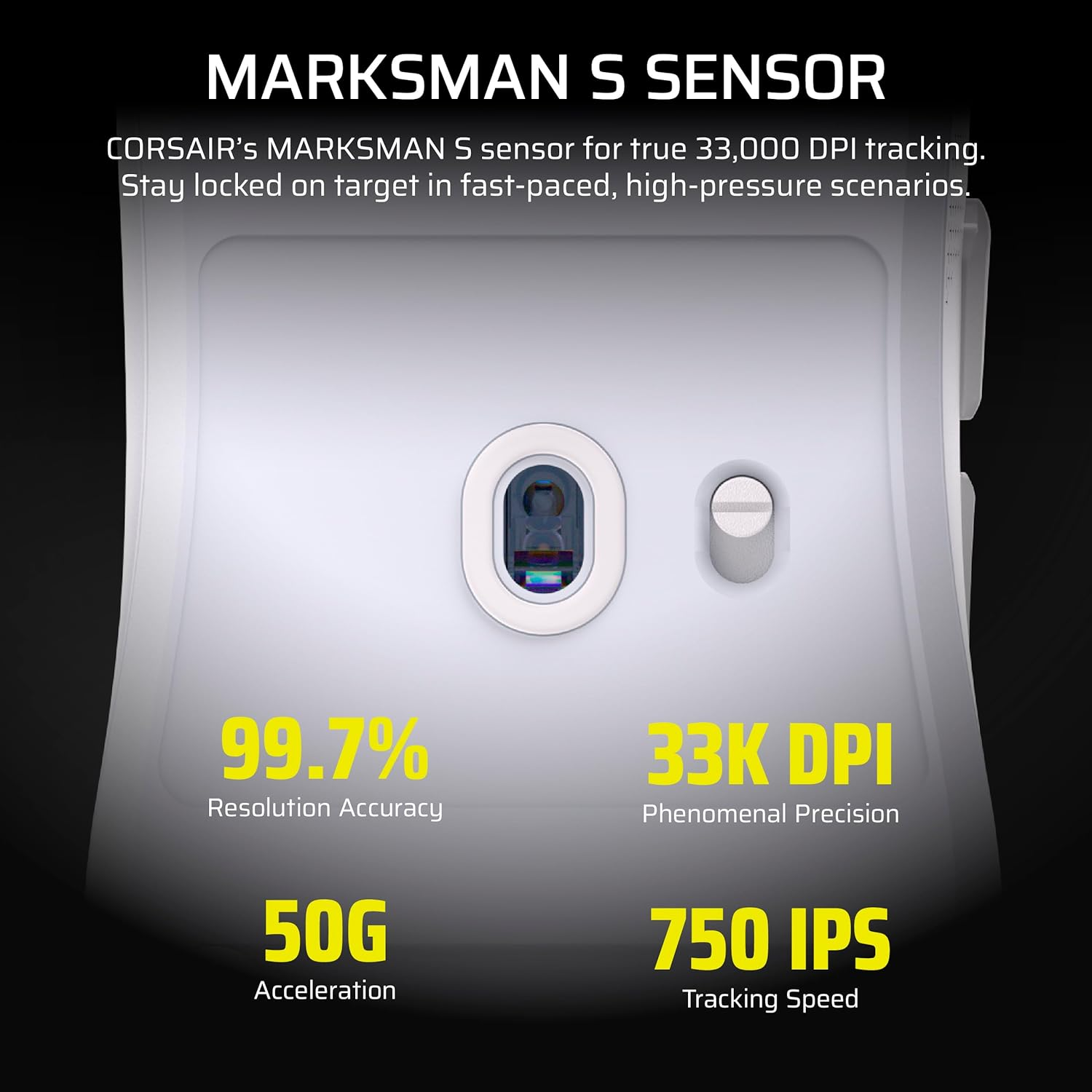 CORSAIR Sabre V2 PRO Ultralight FPS Wireless Gaming Mouse &ndash; 33,000 DPI, 36G Weight, 8,000Hz Hyper-Polling, Mechanical Switches, up to 70-Hour Wireless Battery Life &ndash; Black image number 6