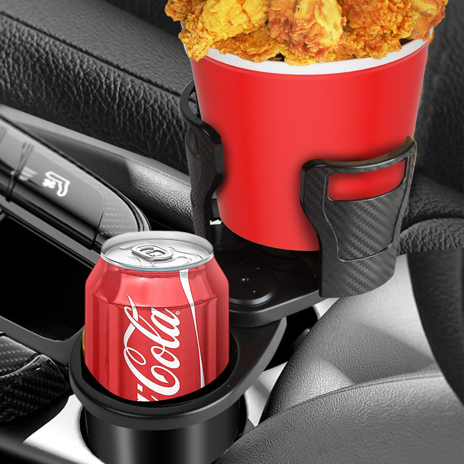 Kaoruo Upgraded Car Cup Holder Expander with Offset Base Secure Anti-Tip Design Large Cup Holder Expander for Car Hold 500-1000 Ml Bottles and Mugs Expandable Car Cup Holder with Adjustable Base image number 4