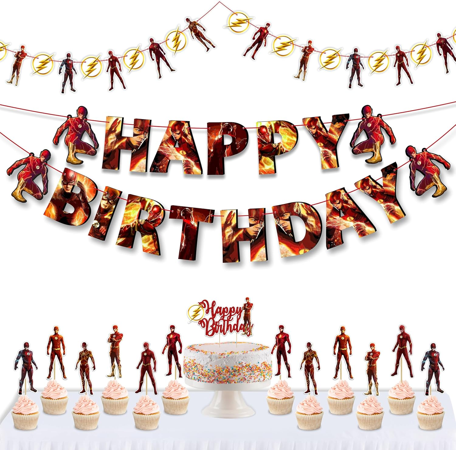 Flsh Theme Birthday Speed into Celebration with Party Supplies &ndash; Bold Red, Yellow, and Lightning Designs Perfect for Action-Packed Parties. image number 4