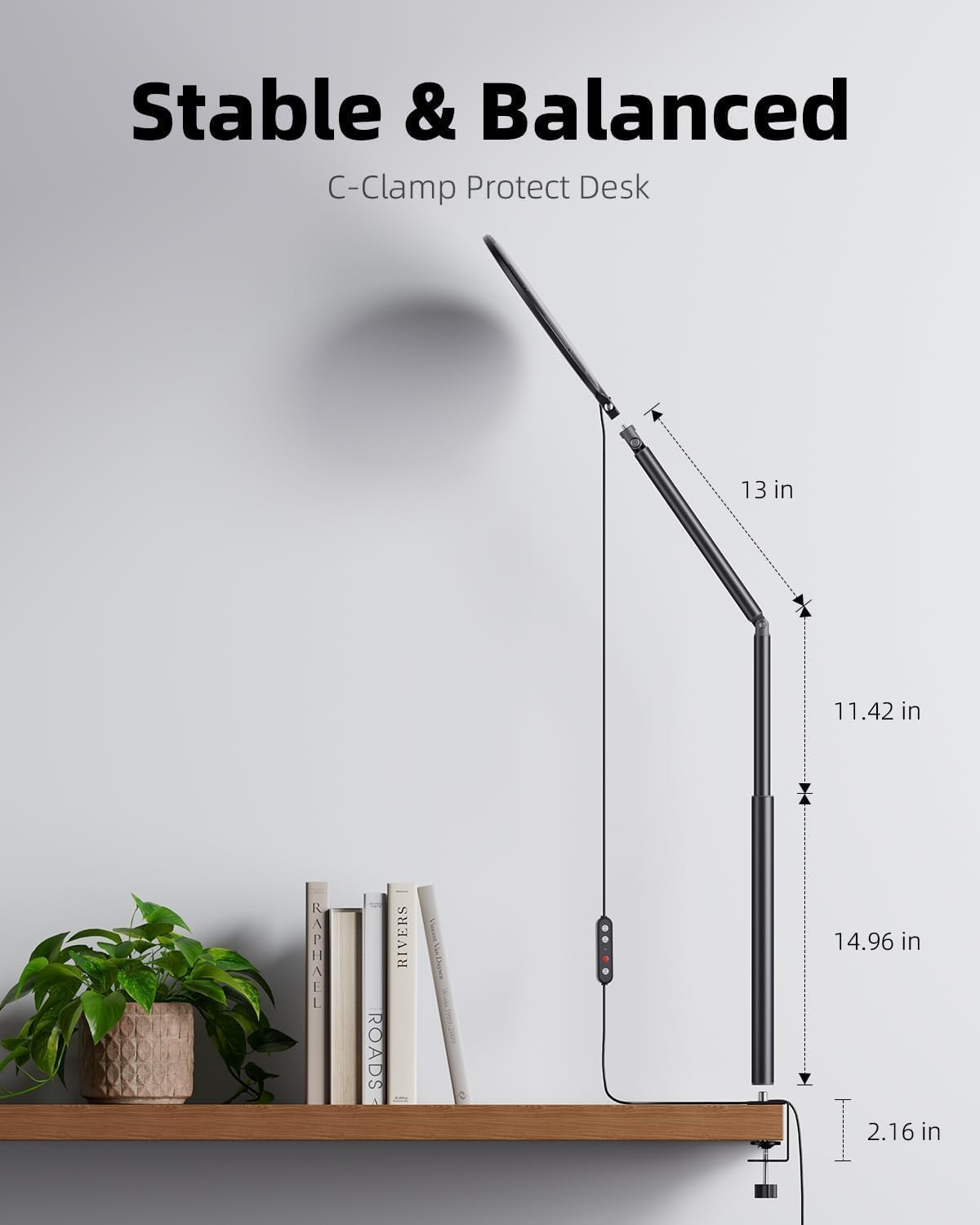 10.2" Desk Ring Light with Stand for Zoom Meetings, Key Light with Stand, 360&deg; Rotate & Flexible Height Video Conference Light, Adjust Arm Desk Lamp Zoom Light for Home Office image number 6